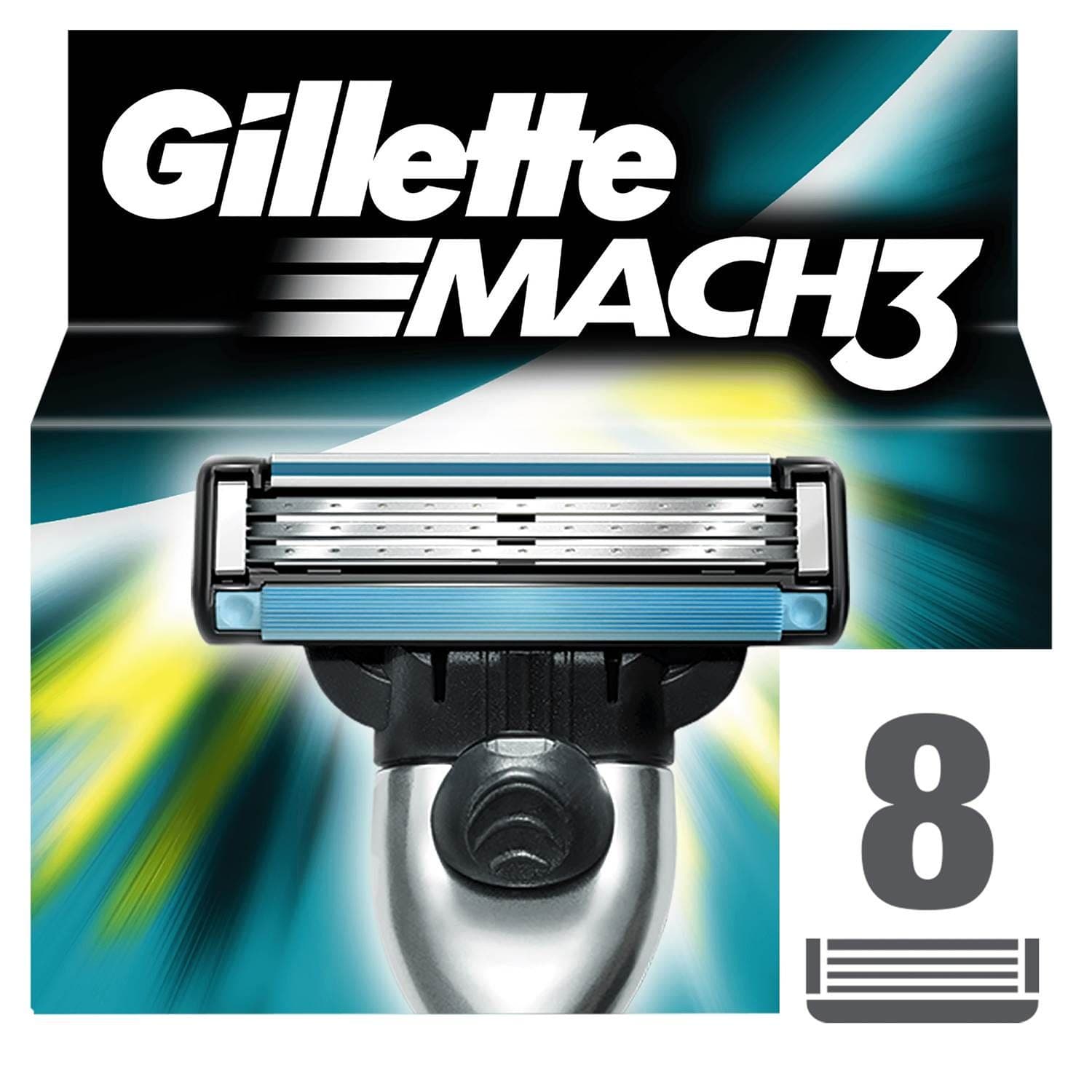 Gillette Mach 3 Razor Blade Refill, 8 Count
