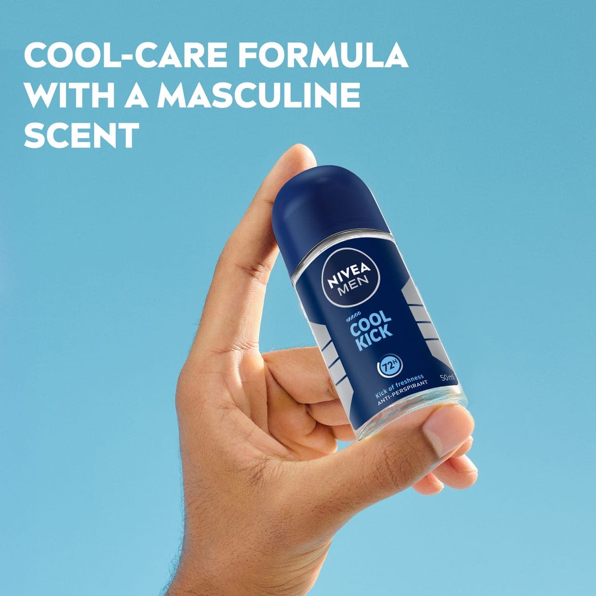 NIVEA MEN Cool Kick, Deodorant for Men, Fresh Scent, Roll-on 50ml