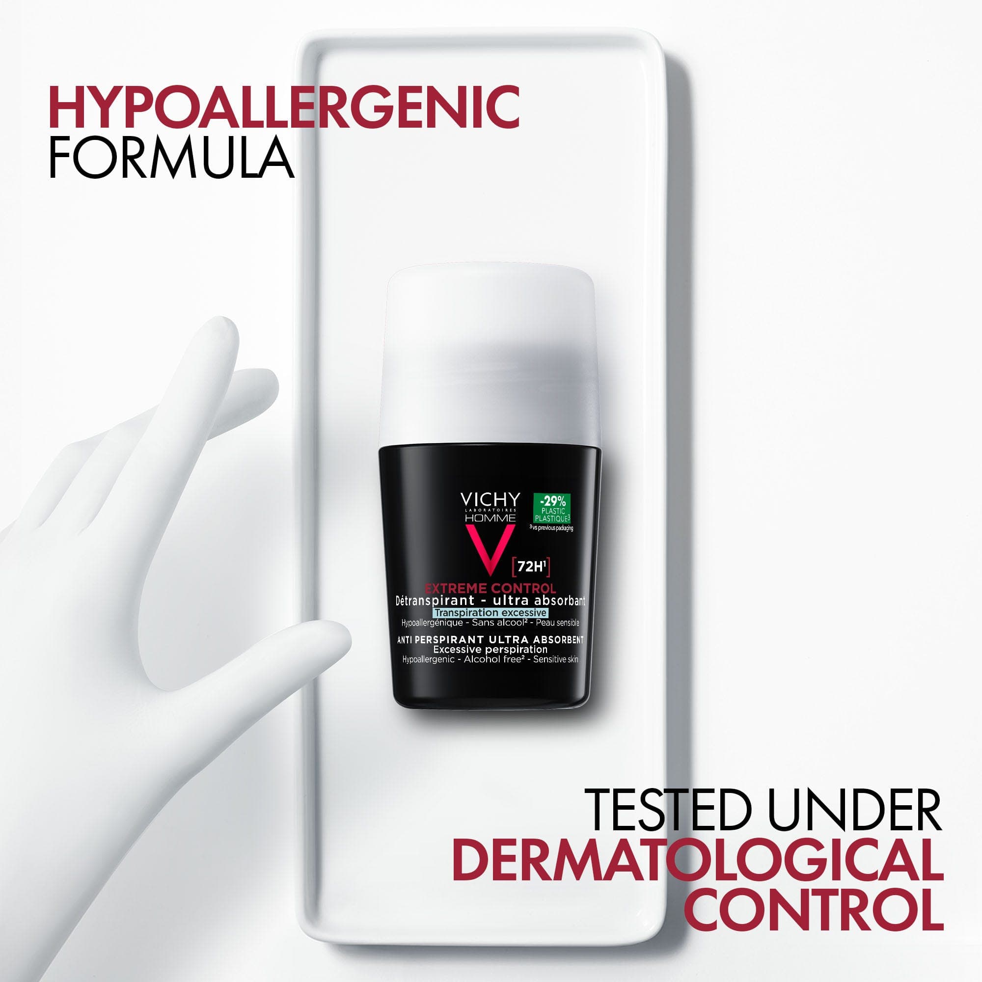 Vichy Homme 72 Hour Deodorant Anti Perspirant Soothing Effect for men 50ml