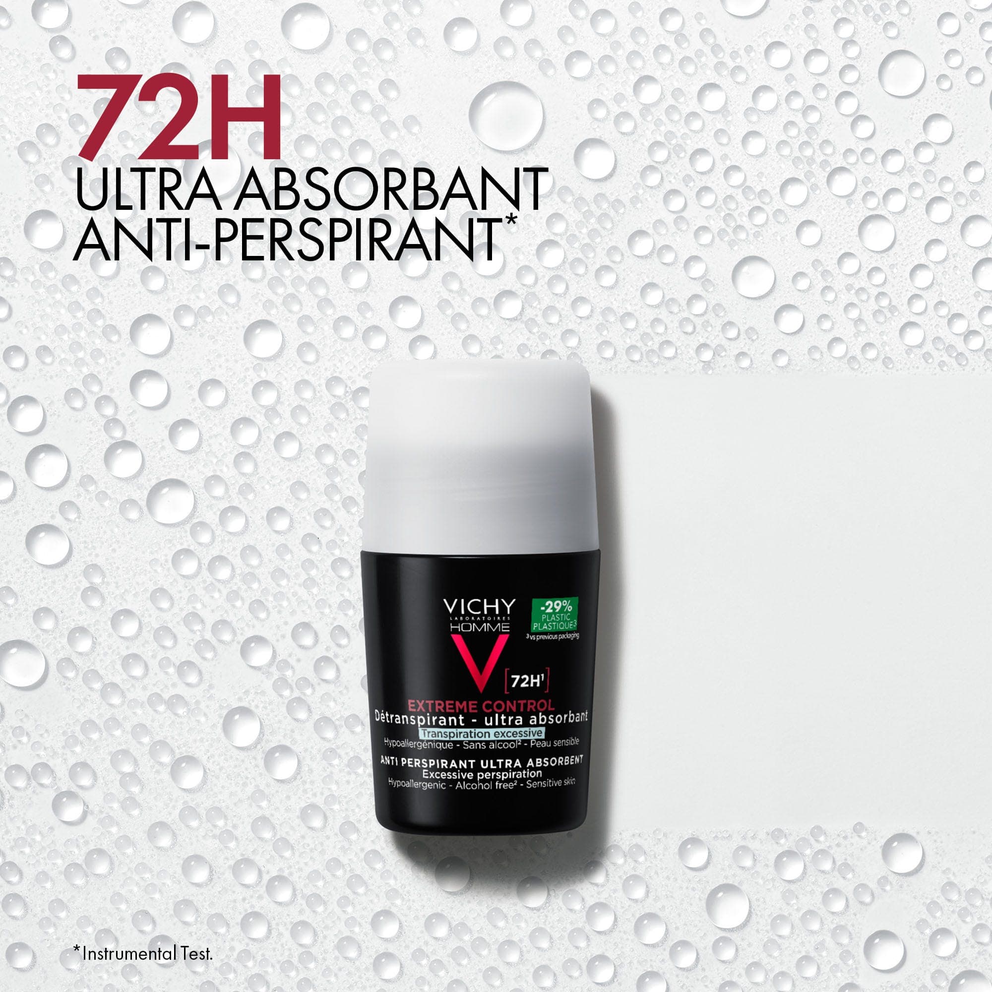 Vichy Homme 72 Hour Deodorant Anti Perspirant Soothing Effect for men 50ml