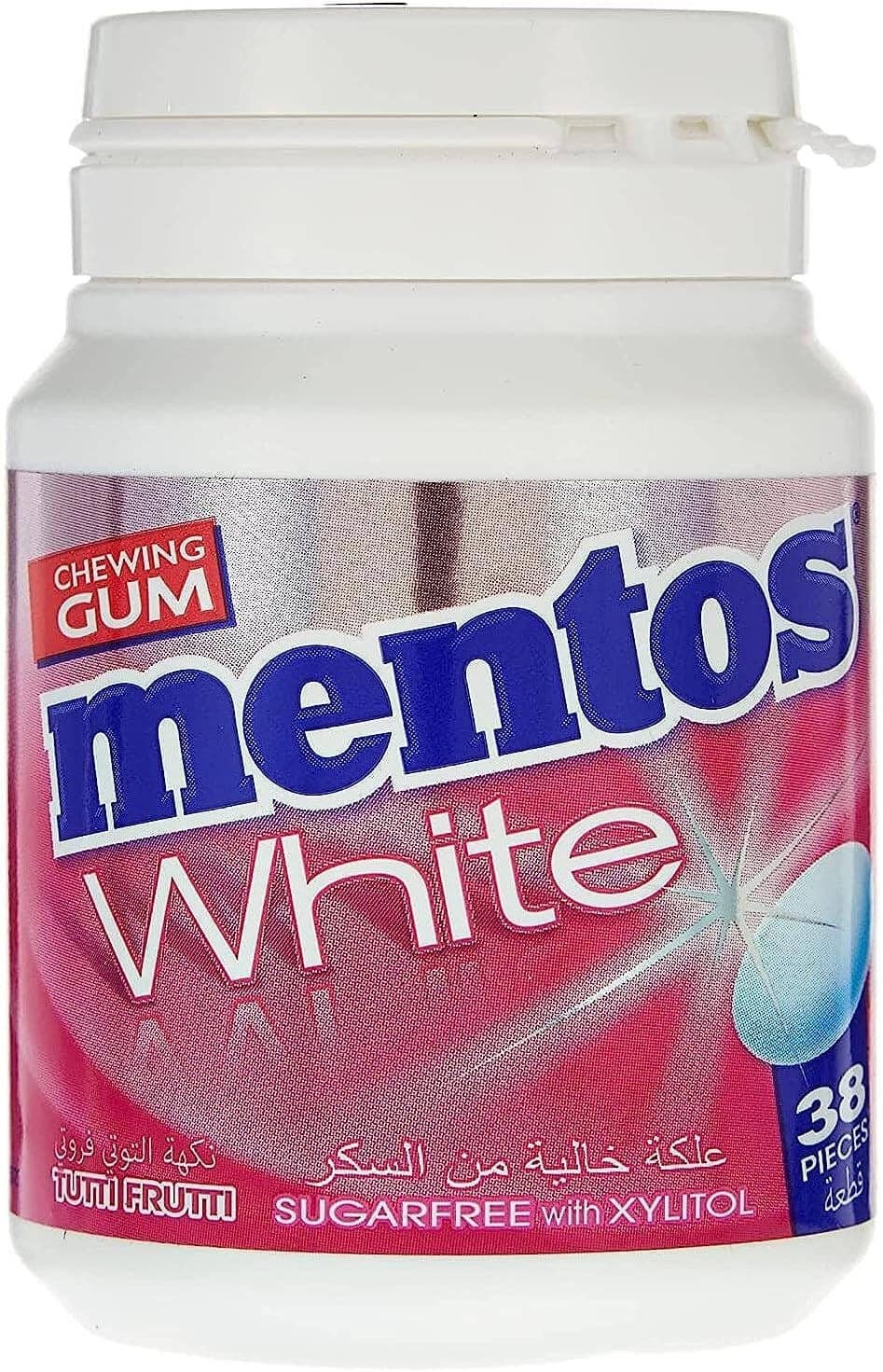 Mentos White Gum Bottl Sf Tuttifrut12/6/38