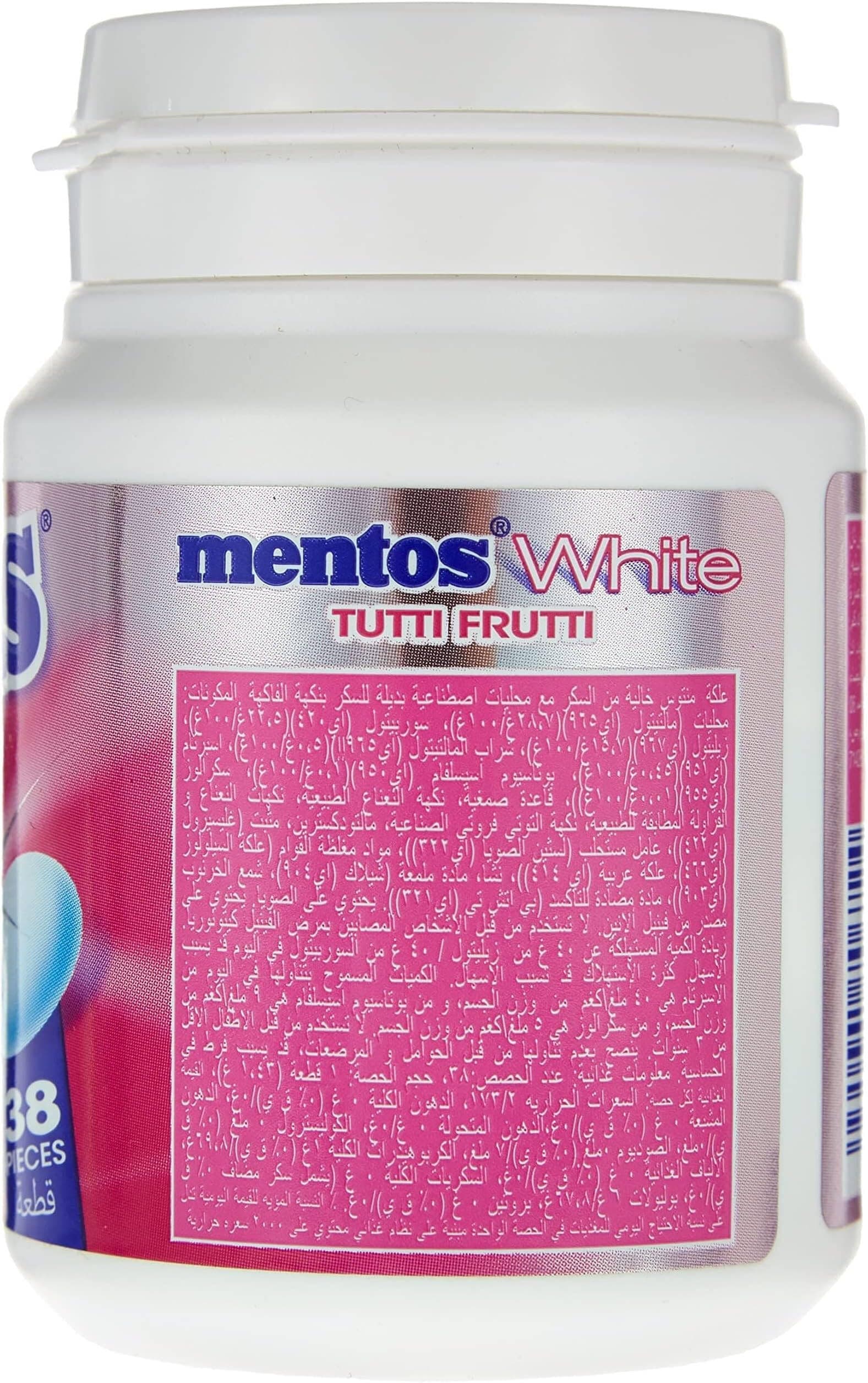 Mentos White Gum Bottl Sf Tuttifrut12/6/38