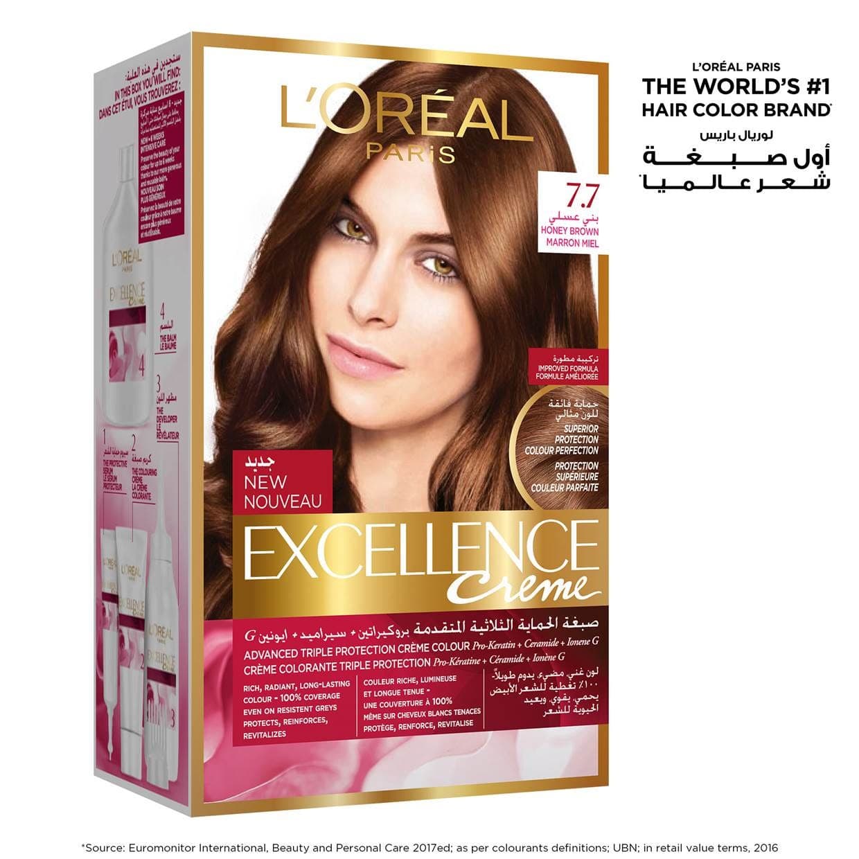 Excellence Hair Color Honey Brown 7.7