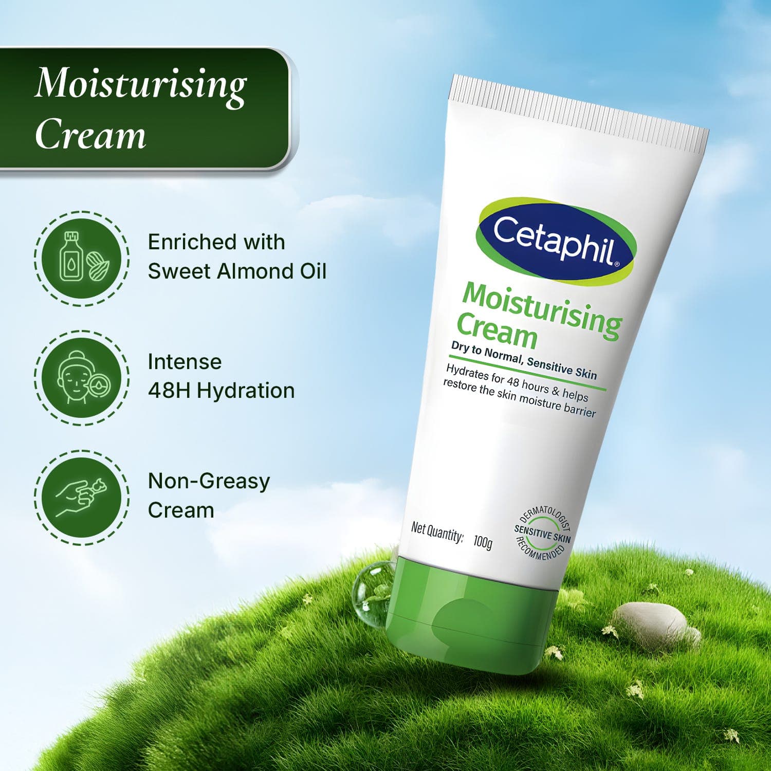 Cetaphil Moisturizing Cream For Dry to Very Dry Skin - 100 gm