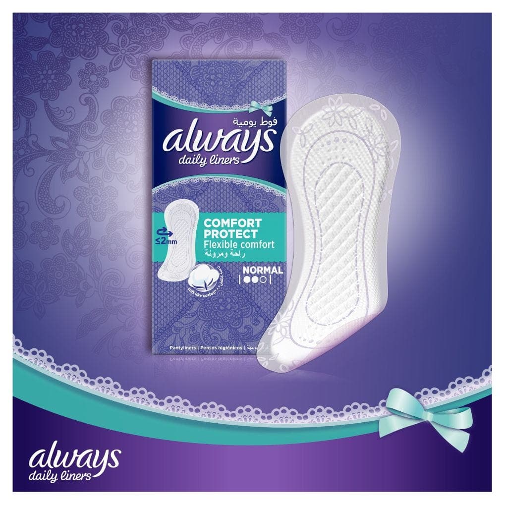 Always Pantyliner Comfort Protect Fexible Normal Fresh Scent 40