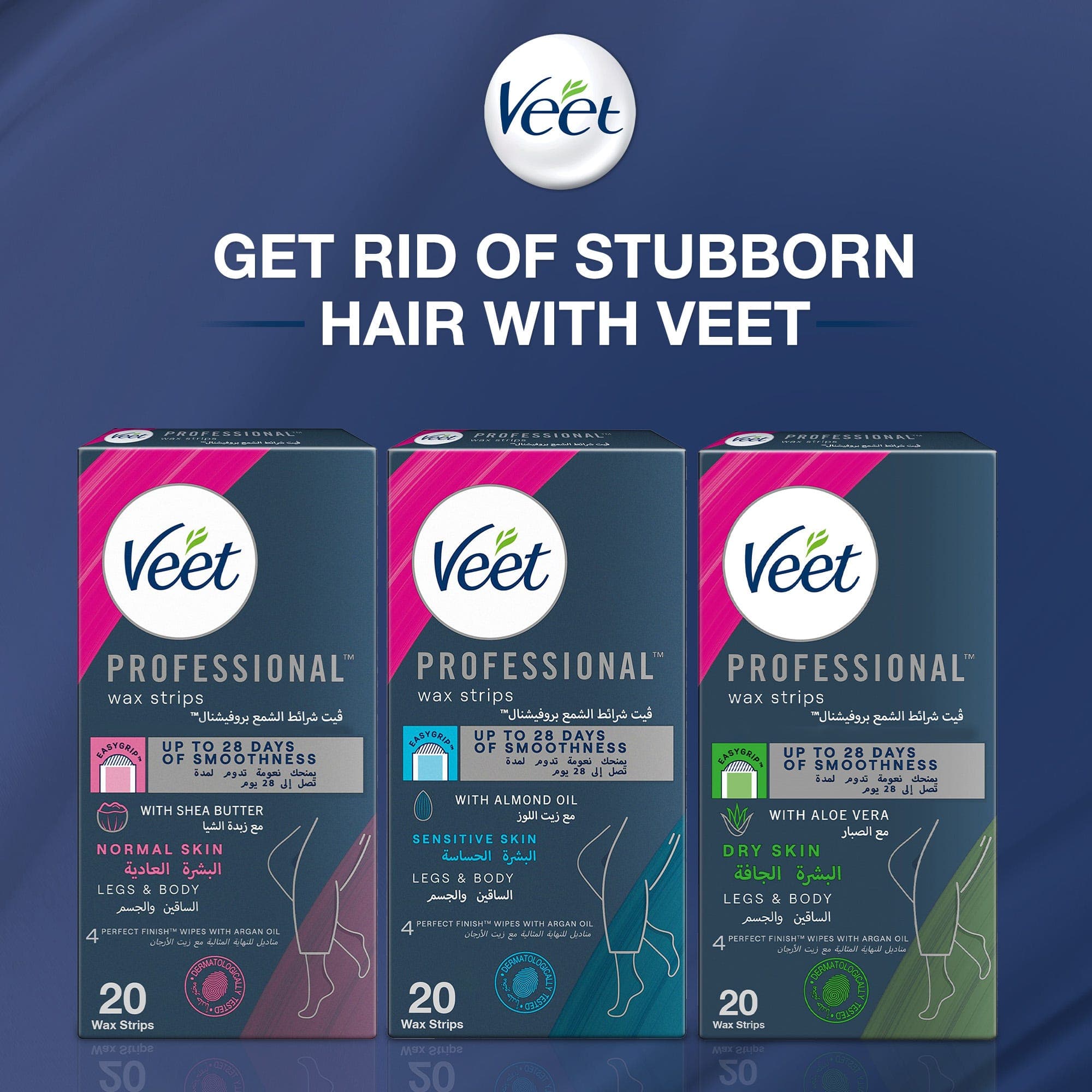 Veet Wax Strips For Normal Skin 30+10 free pcs