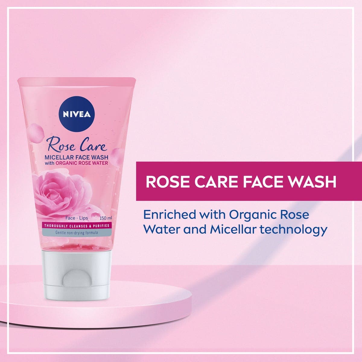 Nivea Face Wash, Organic Rose, All Skin Types, 150Ml