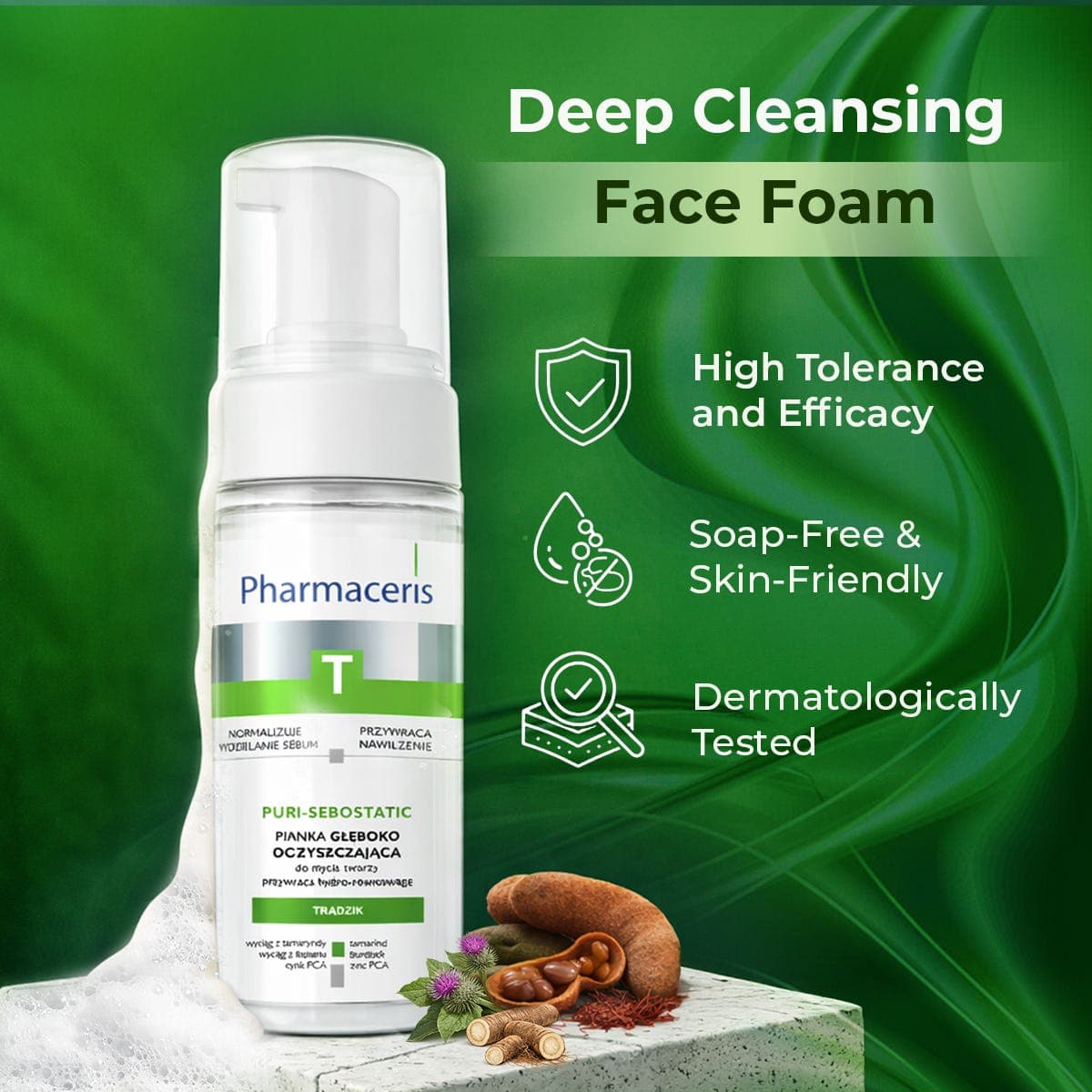 Pharmaceris Ph Puri-Sebostatic Deeply Cleansing Face Foam - 150 ml