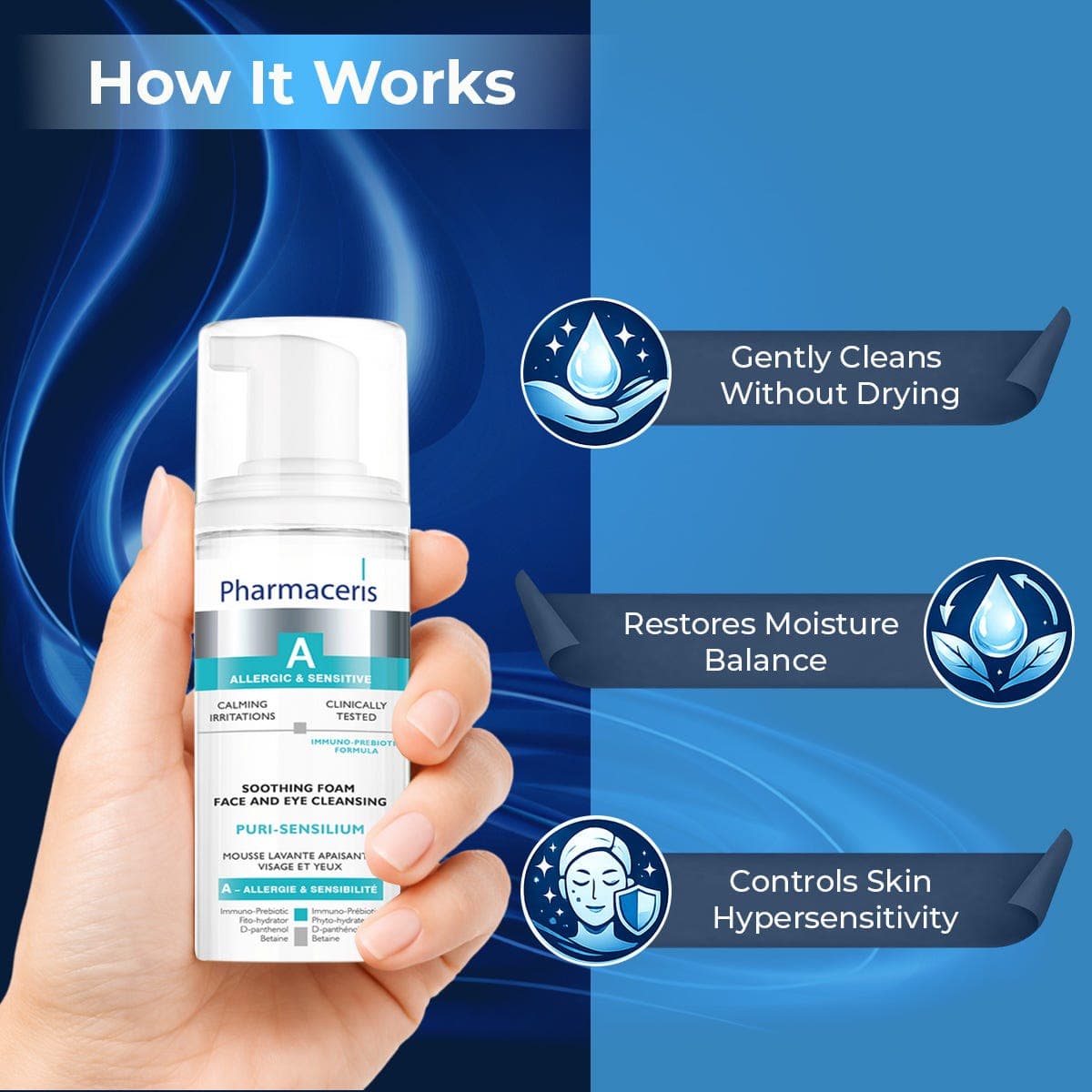 Pharmaceris Soothing Foam Face And Eye Sleansing - 150 ml