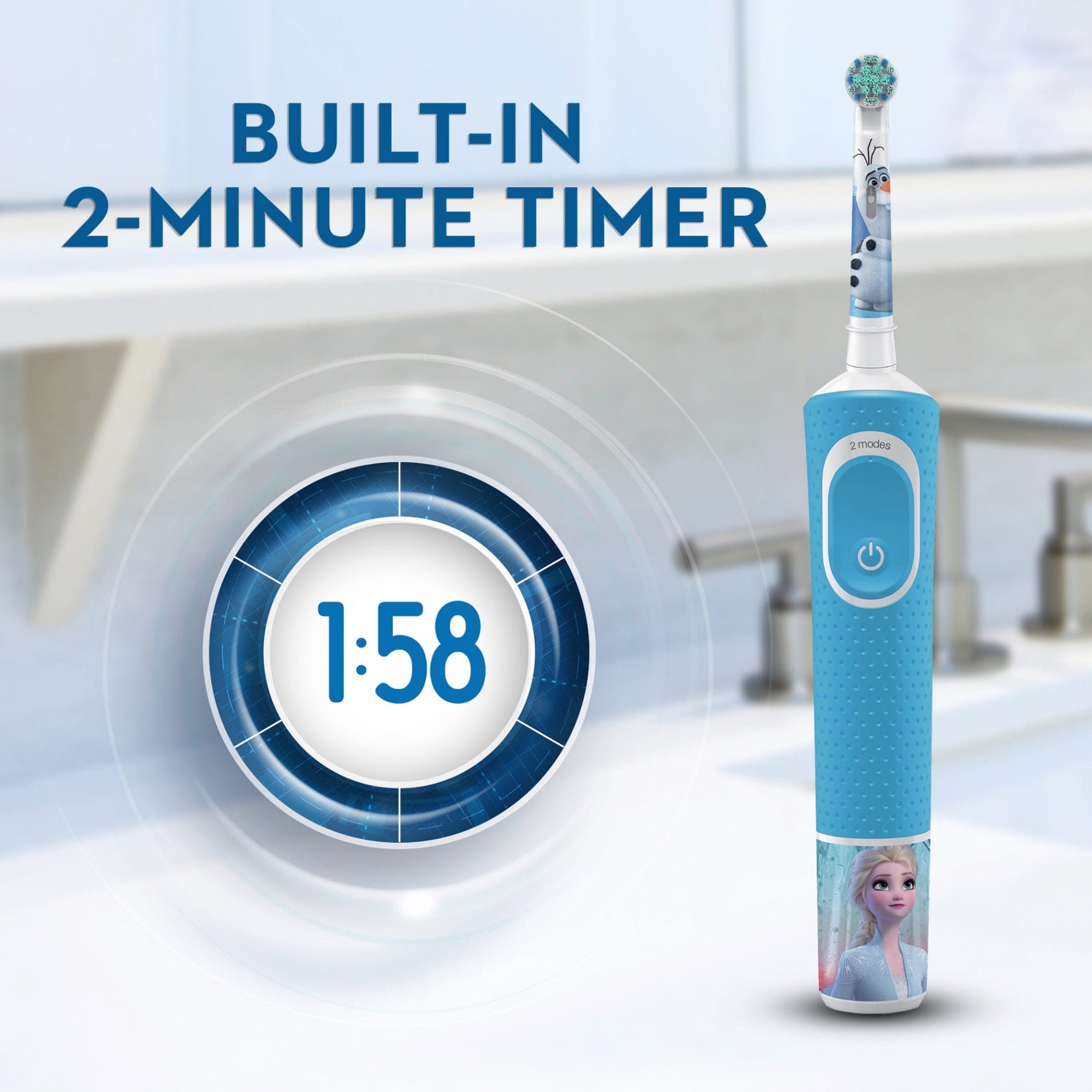 Oral-B Kids Rechargeable Electric Toothbrush, Disney Frozen, 3+ Years, 1 Count