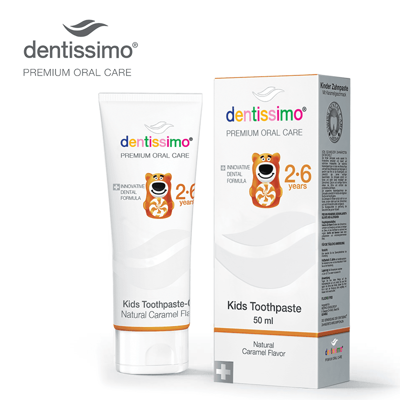 Dentissimo Kids 2-6 Y W/ Caramel Aroma Toothpaste Gel 50 Ml