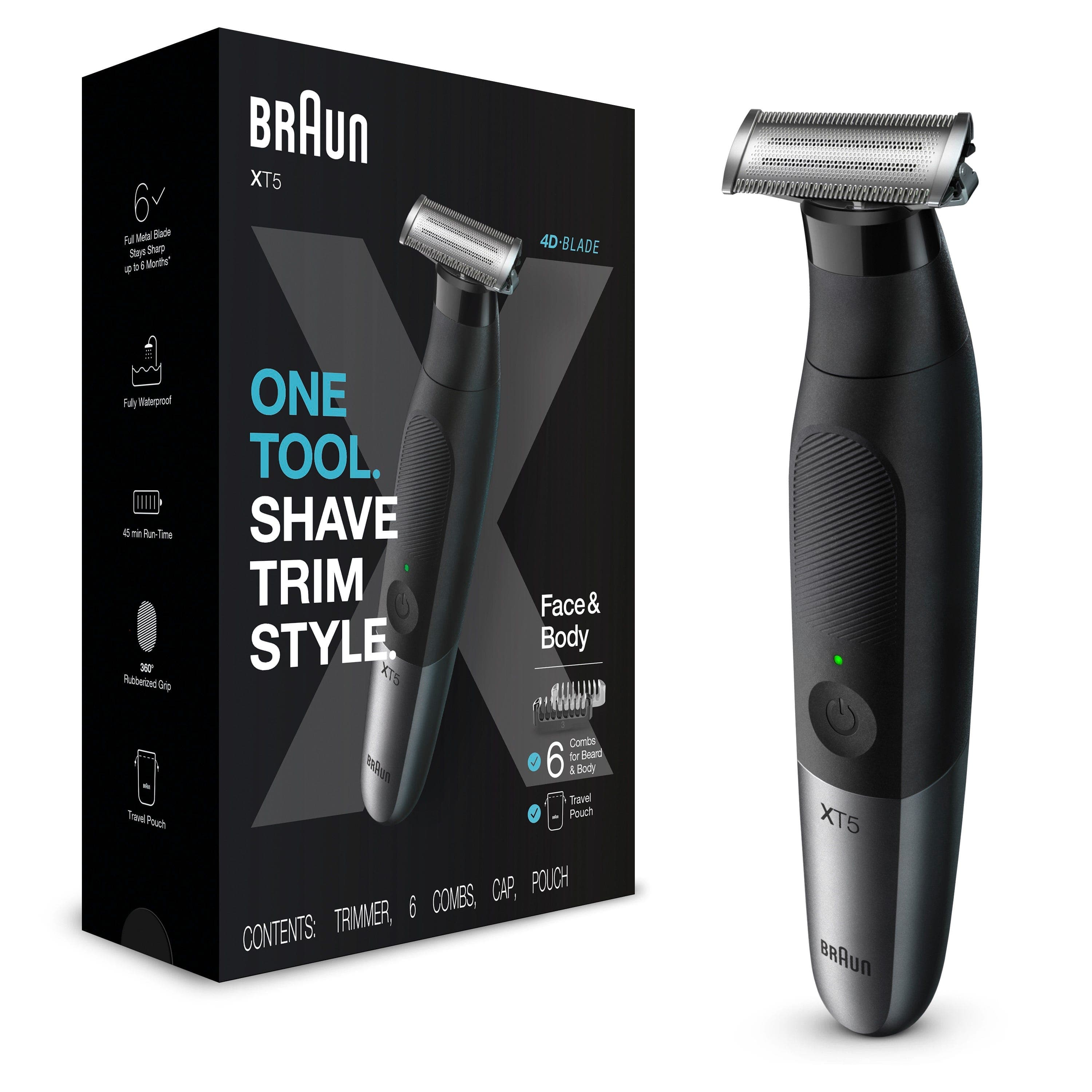 Braun Xt5 Face & Body Shaver And Trimmer + 5 Combs