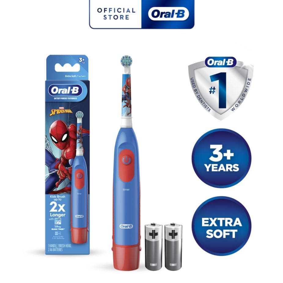 Oral-B Kids Rechargeable Electric Toothbrush, Marvel Spiderman, 3+ Years, 1 Count