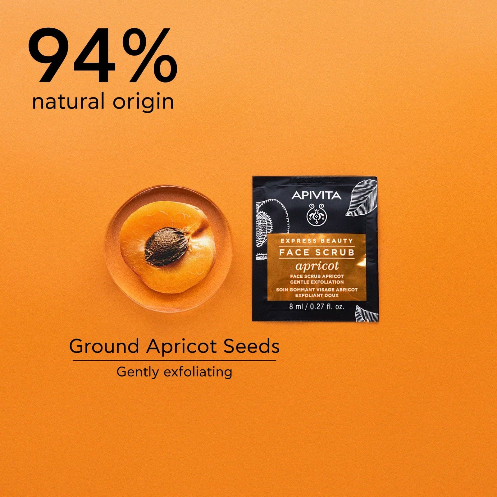 APIVITA Express Beauty Face Scrub with Apricot For Smooth & Radiant Skin – 2x8ml