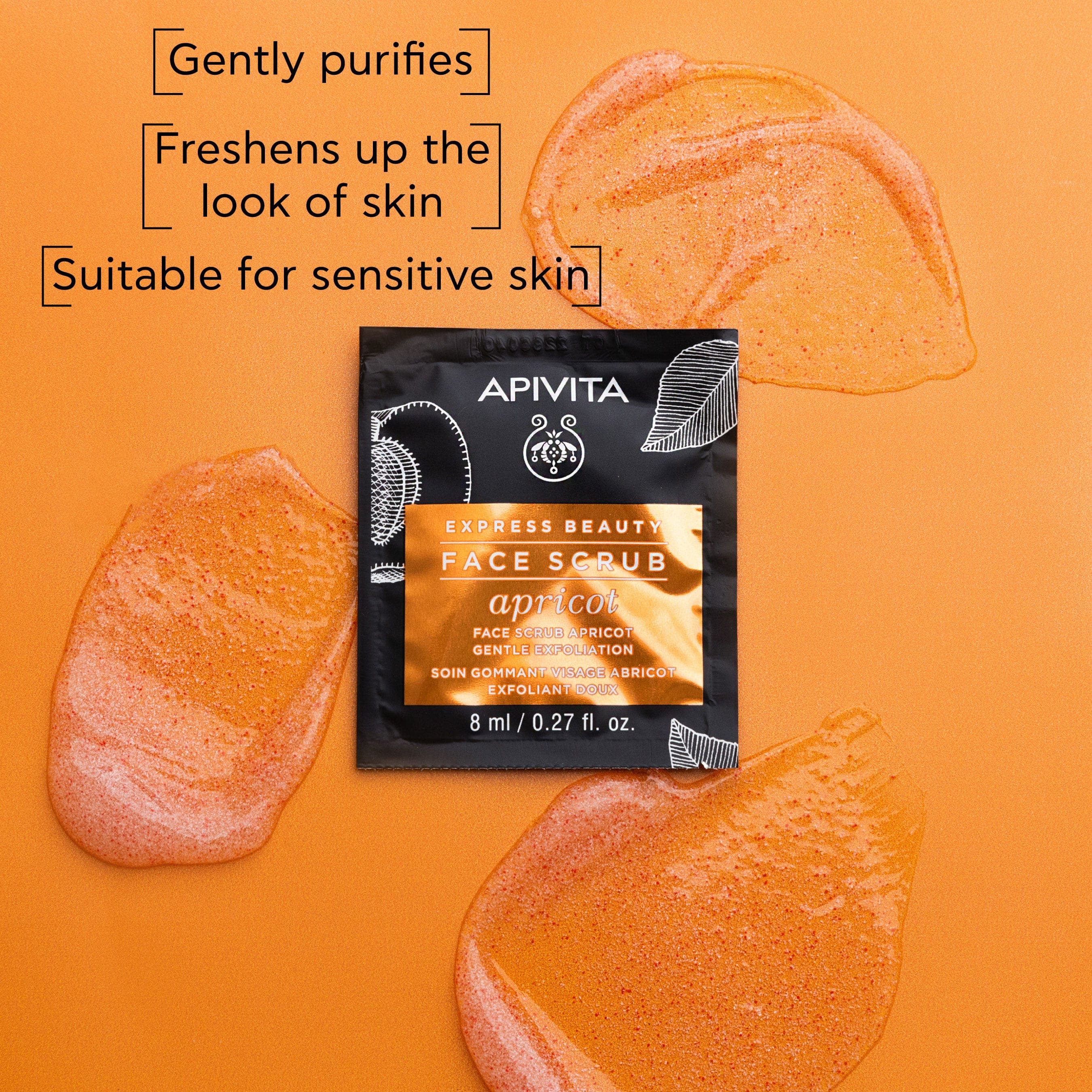 APIVITA Express Beauty Face Scrub with Apricot For Smooth & Radiant Skin – 2x8ml