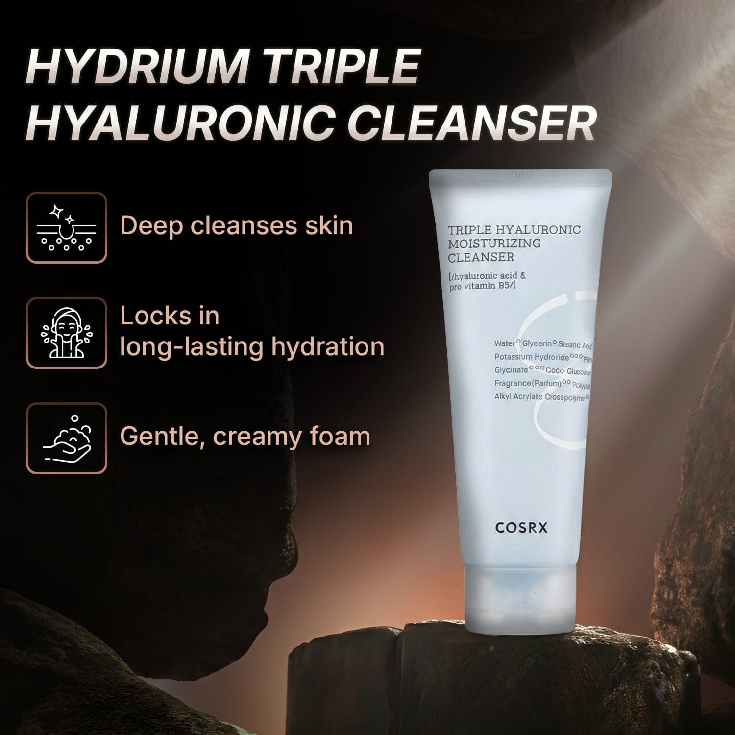 Cosrx Hydrium Triple Hyaluronic Moisturizing Cleanser - 5.07 oz