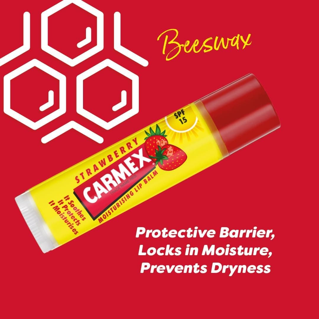 Carmex Moisturising Lip Balm Strawberry Stick Spf 15 4.25gm