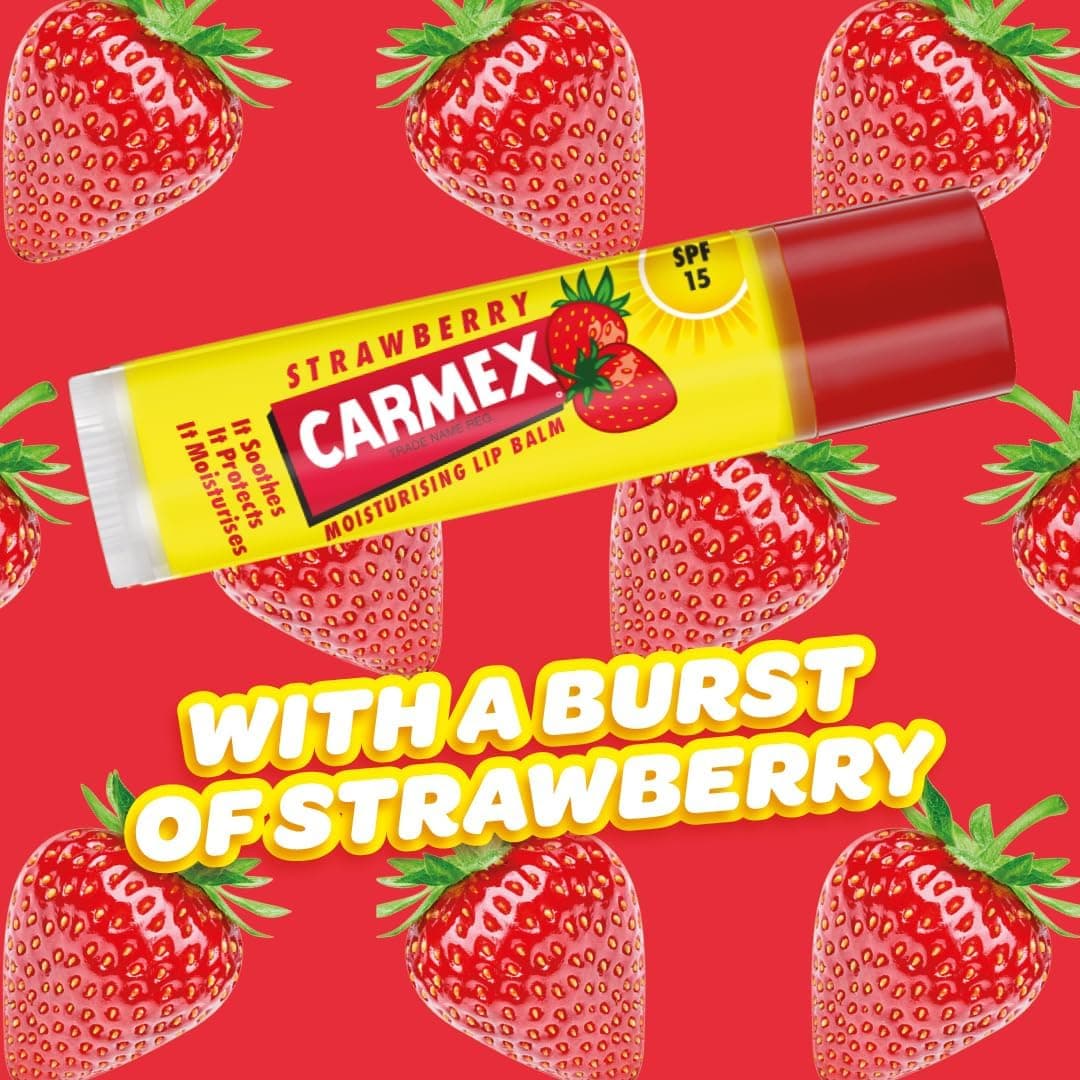 Carmex Moisturising Lip Balm Strawberry Stick Spf 15 4.25gm