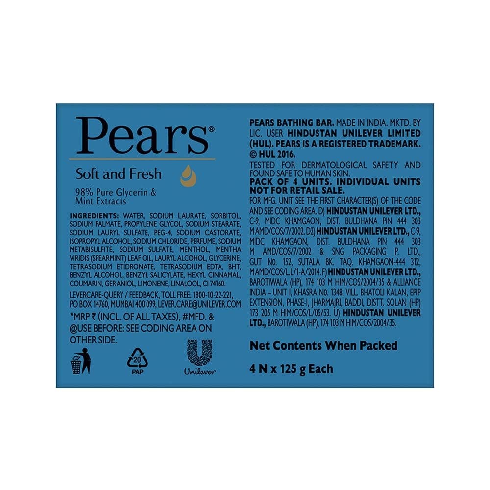 Pears Bar Soap Soft and Fresh 125 gm
