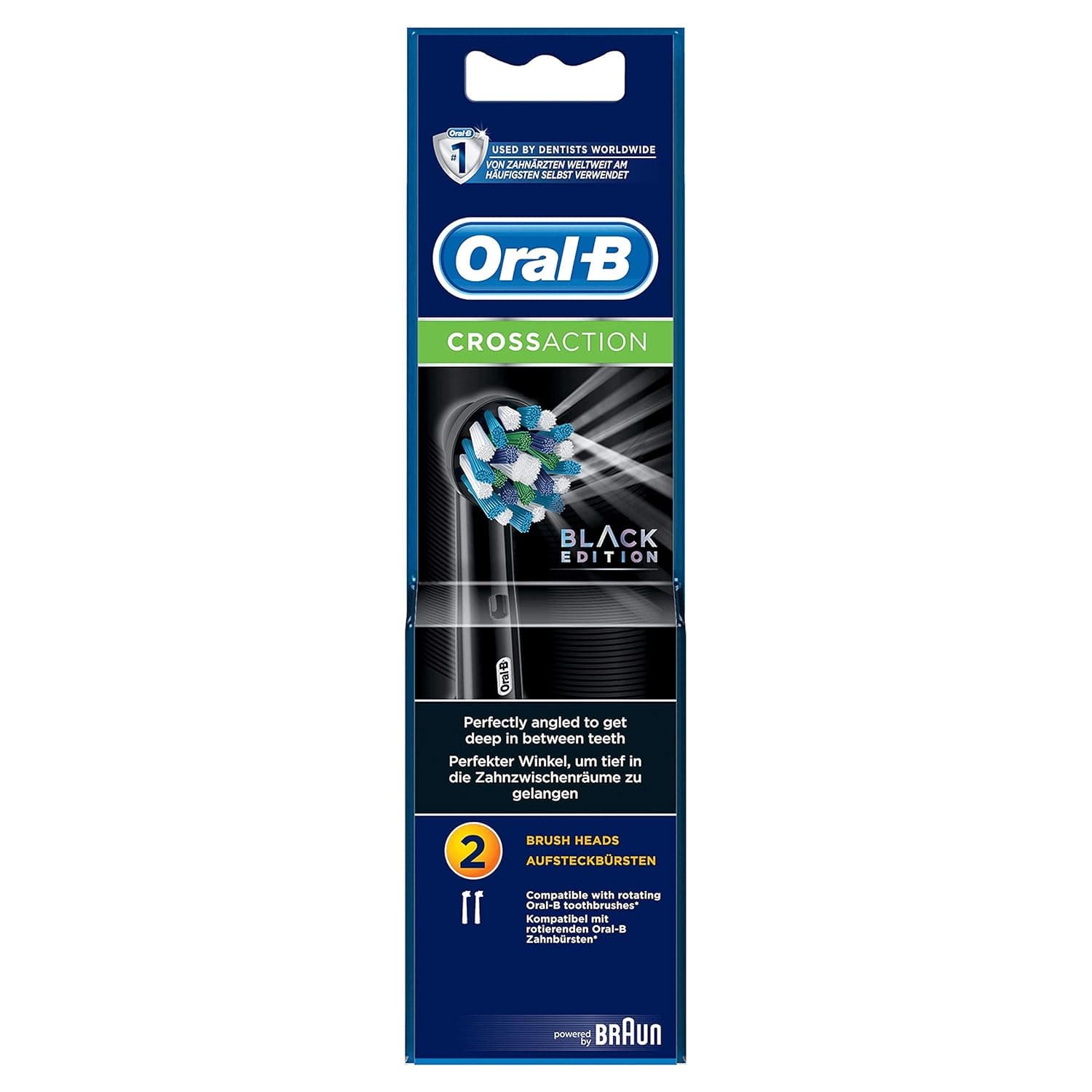 Oral-B Cross Action Black Brush Heads (EB 50BRB-2)