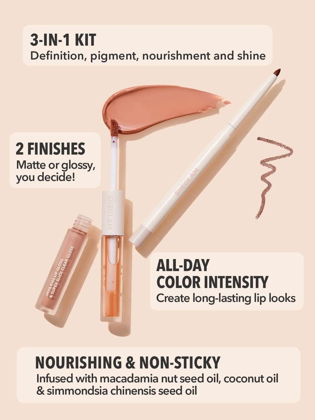 Sheglam Soft 90'S Glam Lip Liner And Lip Duo Set - Moody Ta