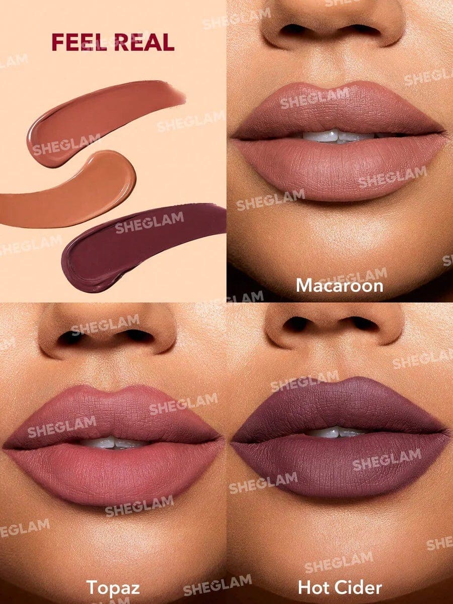 Sheglam Matte Allure Mini Liquid Lipstick Set - Feel Real