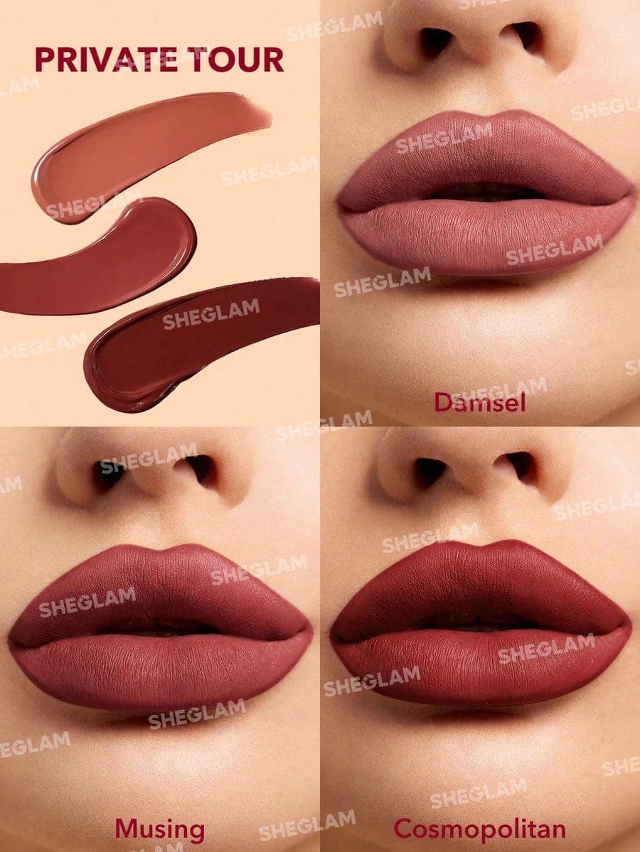 Sheglam Matte Allure Mini Liquid Lipstick Set - Private Tou
