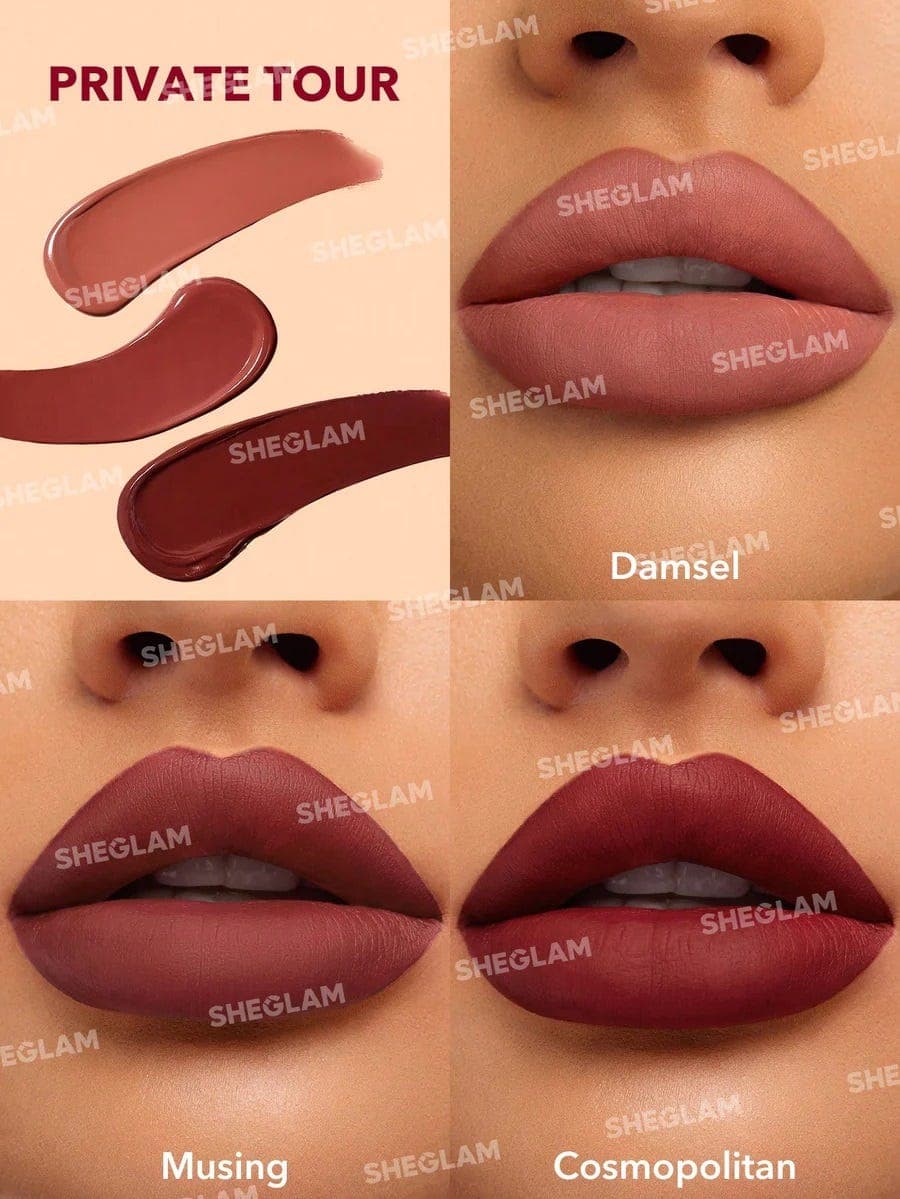 Sheglam Matte Allure Mini Liquid Lipstick Set - Private Tou