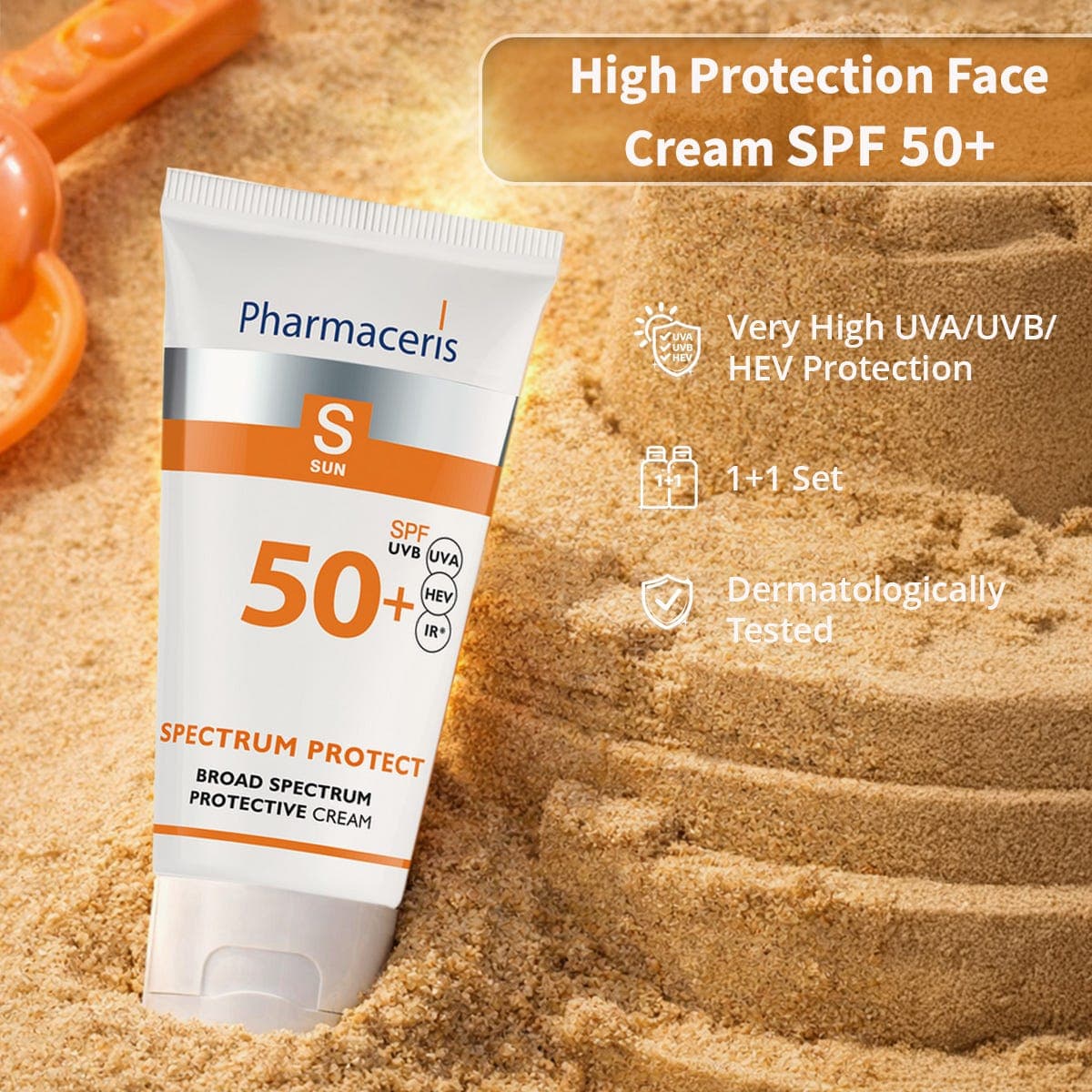 فارماسيرز واقي شمس كريم للكبار والأطفال - SPF50 - 50 مل - عبوة 1+1