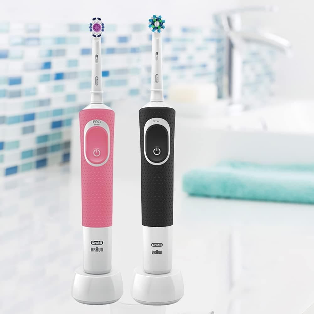 Oral-B D100 Black & Pink 1+1 Free Bundle Electric Toothbrush