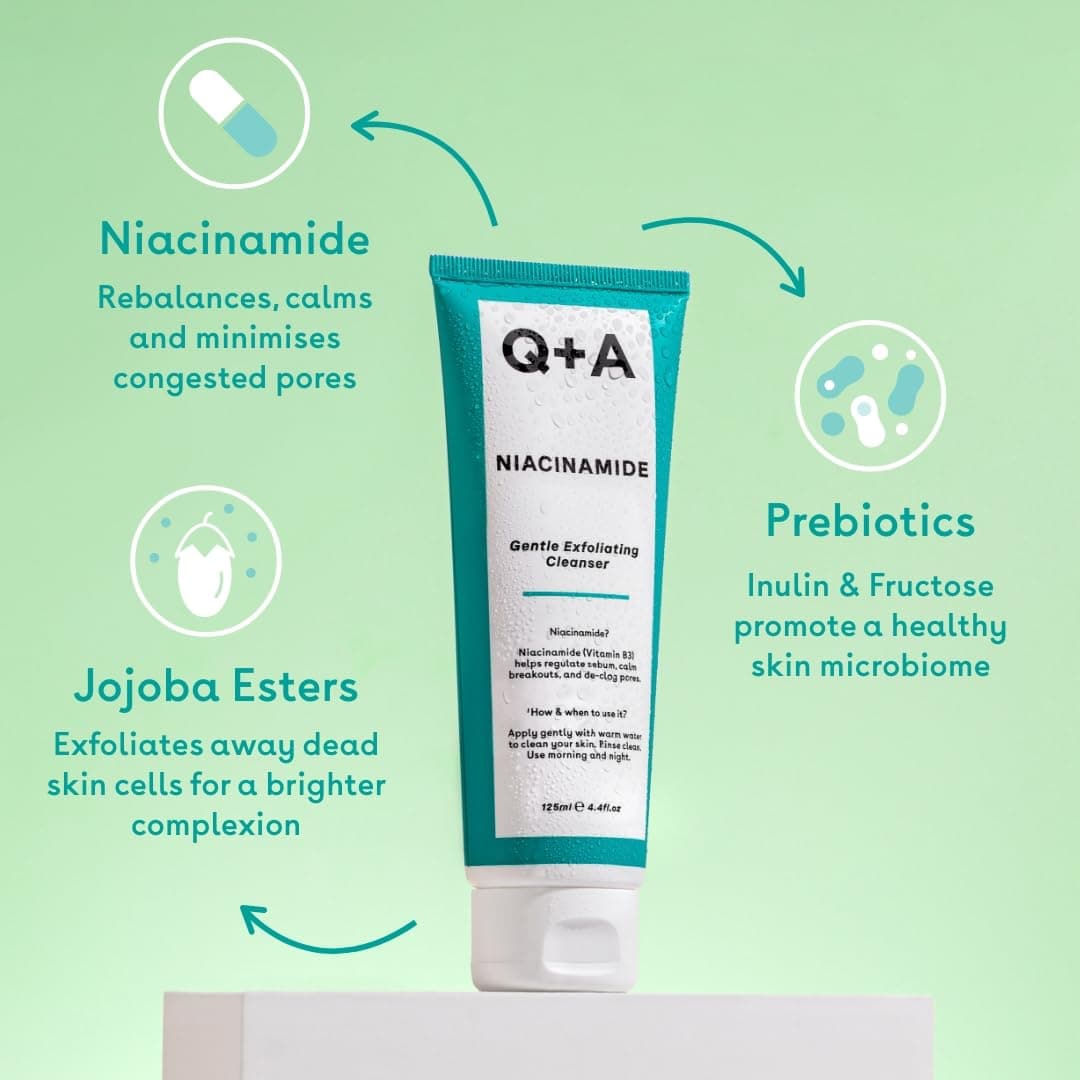 Q+A Niacinamide Gentle Exfoliating Cleanser 125ml