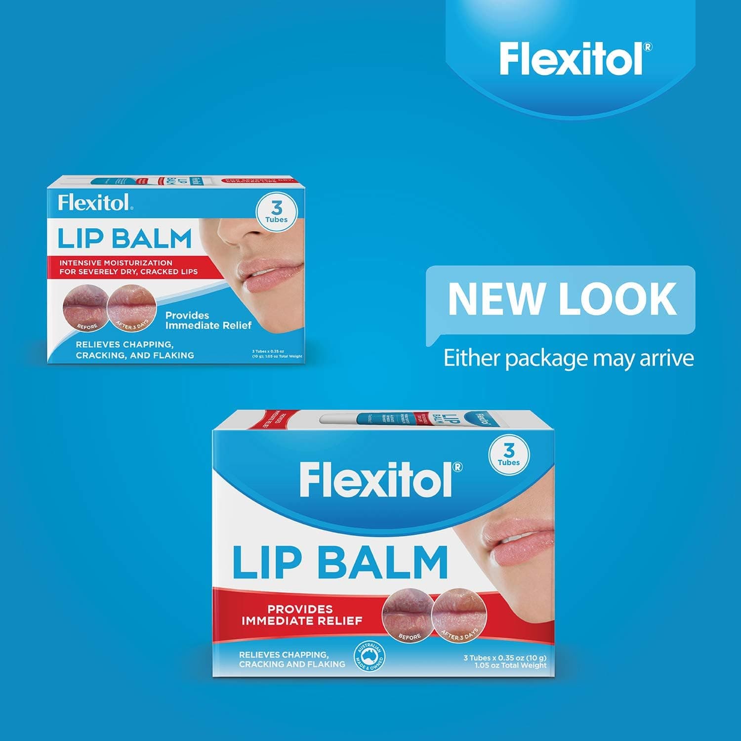 Flexitol Lip Balm 10g (3 Pack) - Pcs