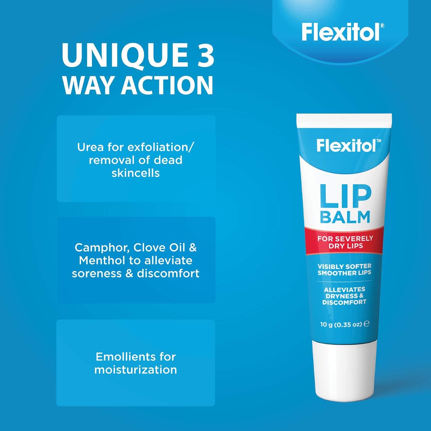 Flexitol Lip Balm 10g (3 Pack) - Pcs