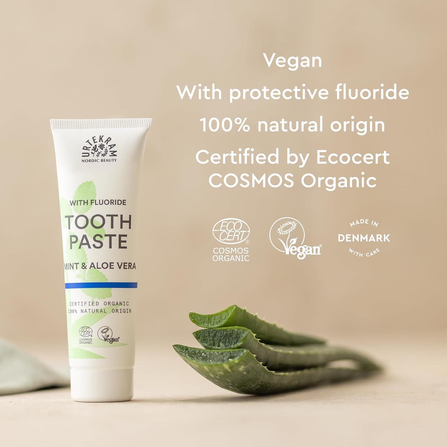 Urtekram Organic Mint With Fluoride Toothpaste 75ml