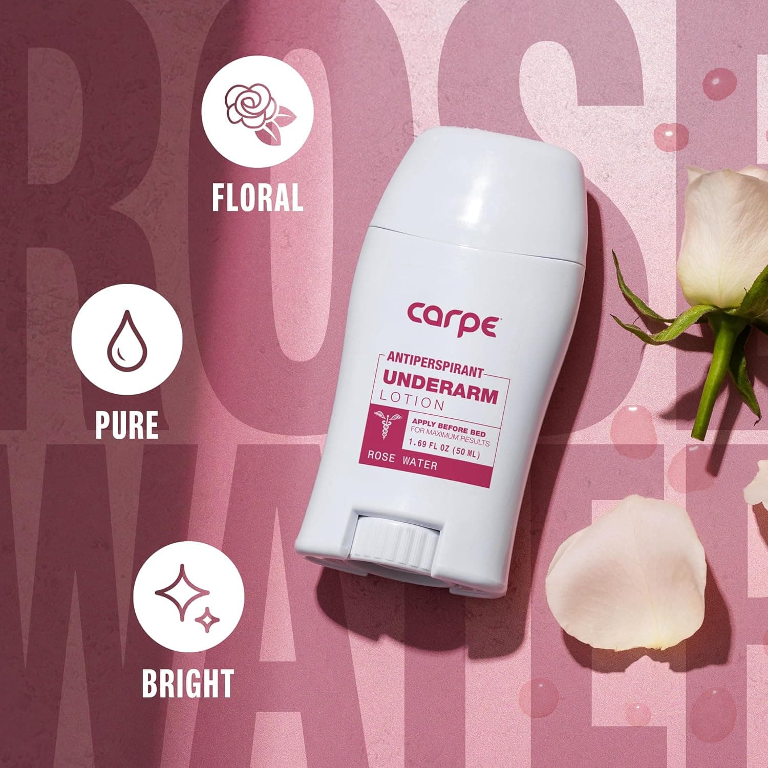 Carpe Antiperspirant Lotion Stick Rose Water Underarm - 50 ml