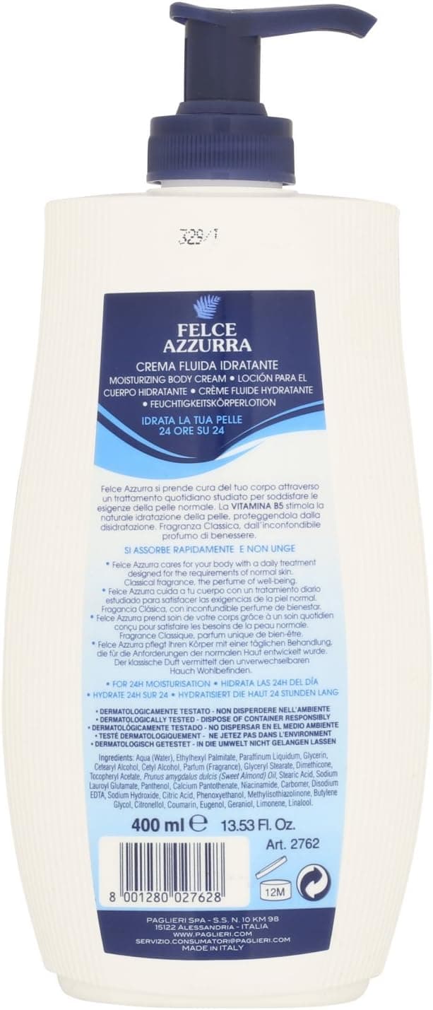 Felce Azzurra Moisturizing Body Cream - Classic 400 Ml