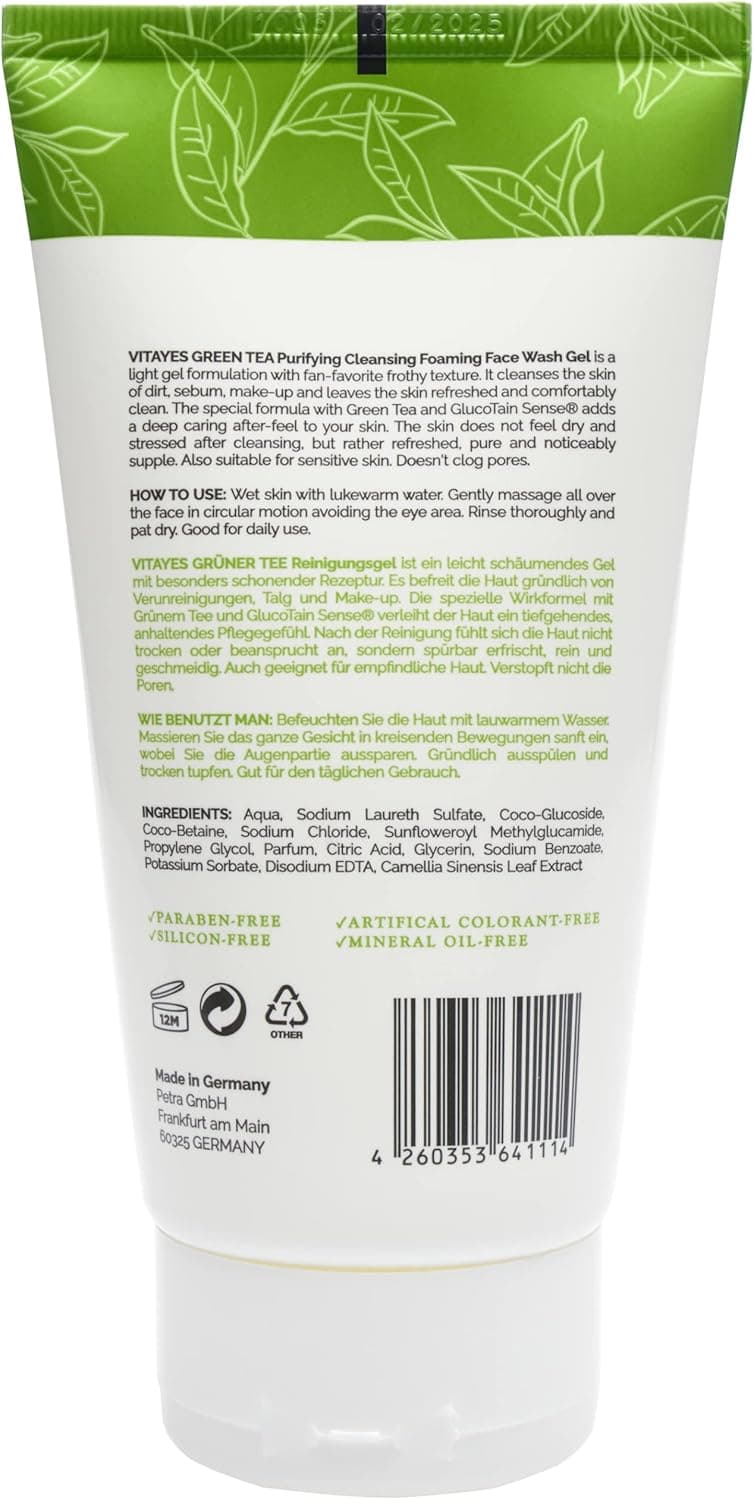 Vitayes Green Tea Cleansing Foaming Face Wash Gel 150ml