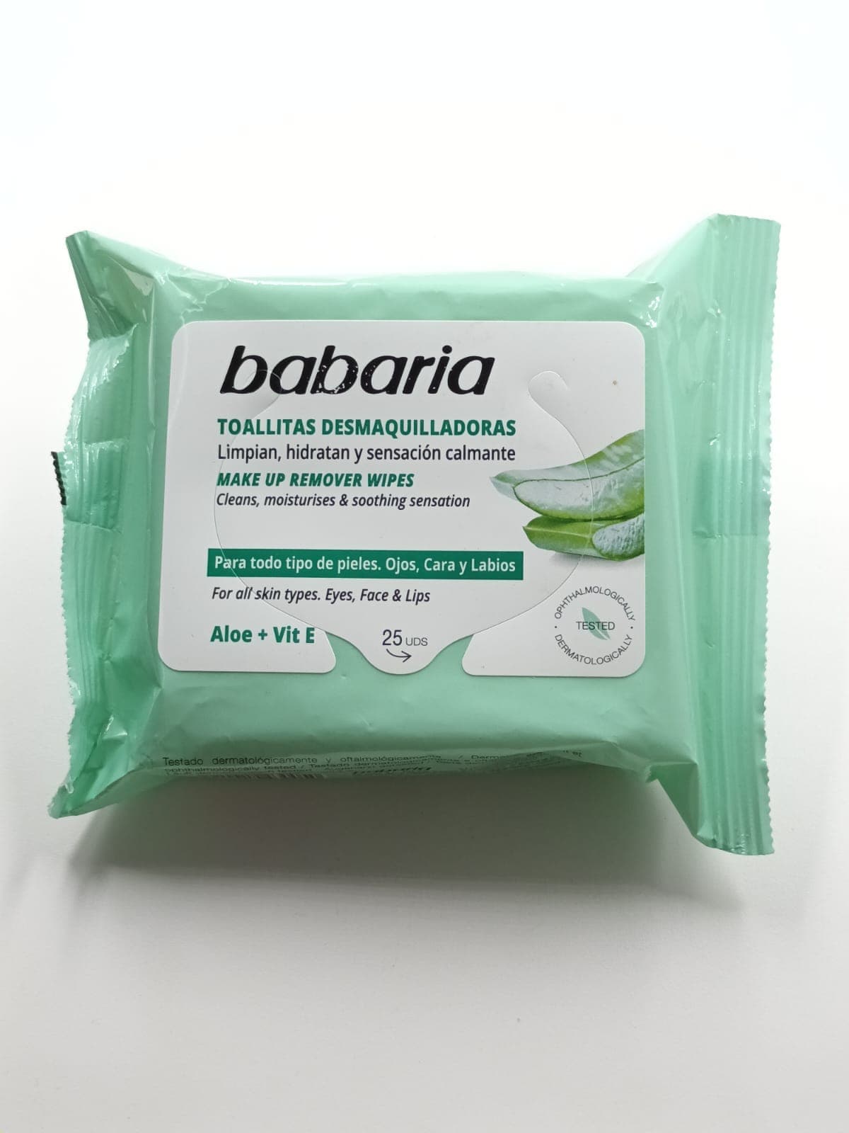 Babaria Aloe Vera make-up remover wipes - 25 Pieces