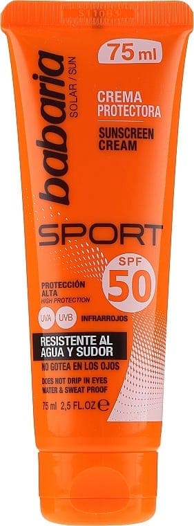 باباريا كريم واقي من الشمس رياضي بعامل حماية من الشمس SPF 50 (75 مل)