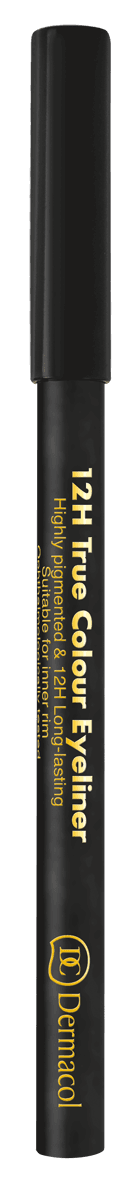 Dermacol 12h True Colour Eyeliner, Wooden Eyeliner Pencil, No. 8 Black