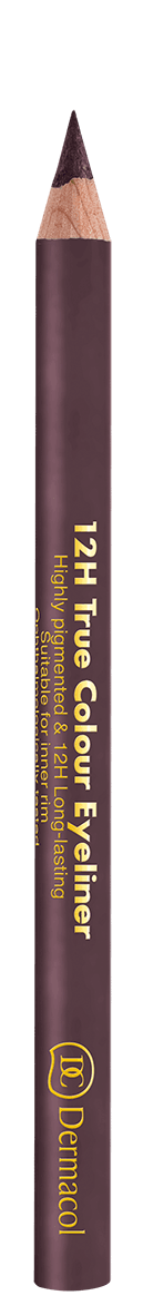 Dermacol 12h True Colour Eyeliner, Wooden Eyeliner Pencil, No 10 Dark Mauve