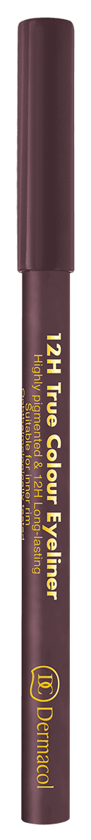 Dermacol 12h True Colour Eyeliner, Wooden Eyeliner Pencil, No 10 Dark Mauve
