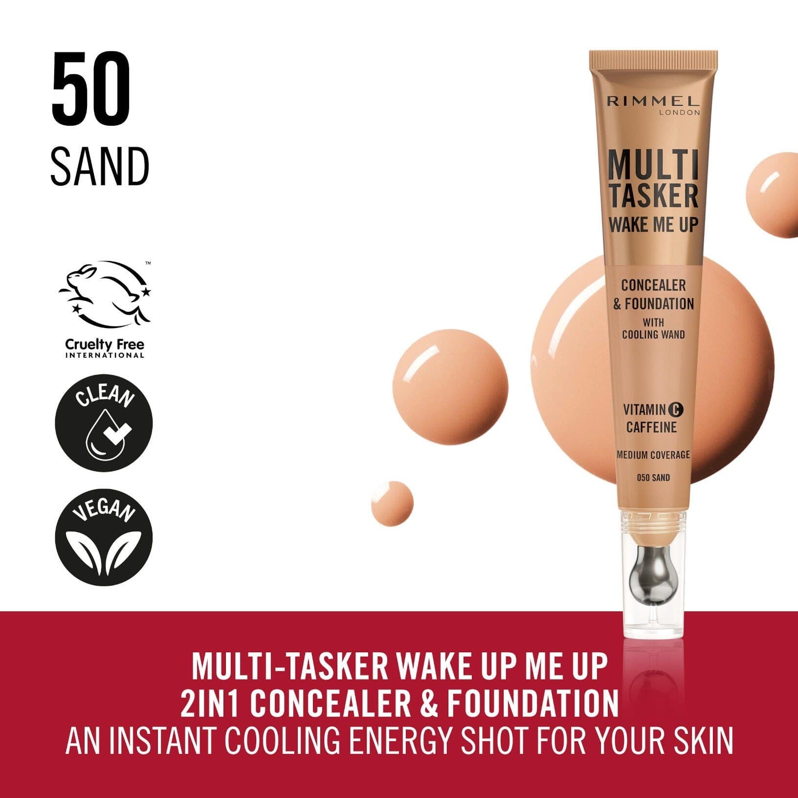 Rimmel Multi-Tasker Wake Me Up Concealer & Foundation - 50 Sand