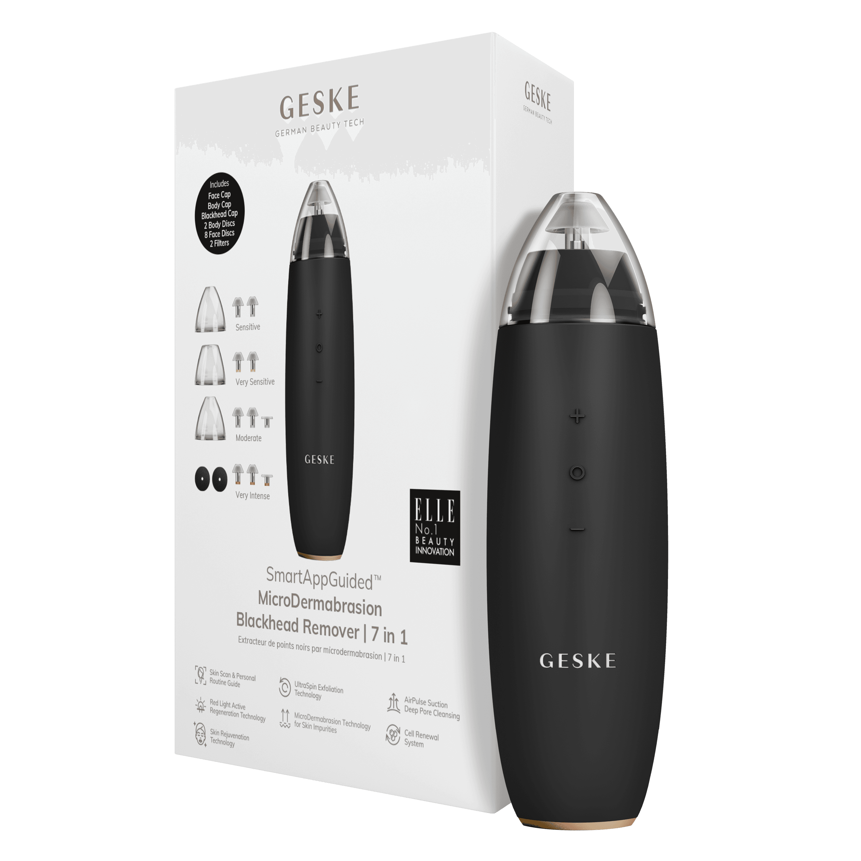 Geske Micro Derma Brasion Blackhead Remover- 7 In 1- Gray