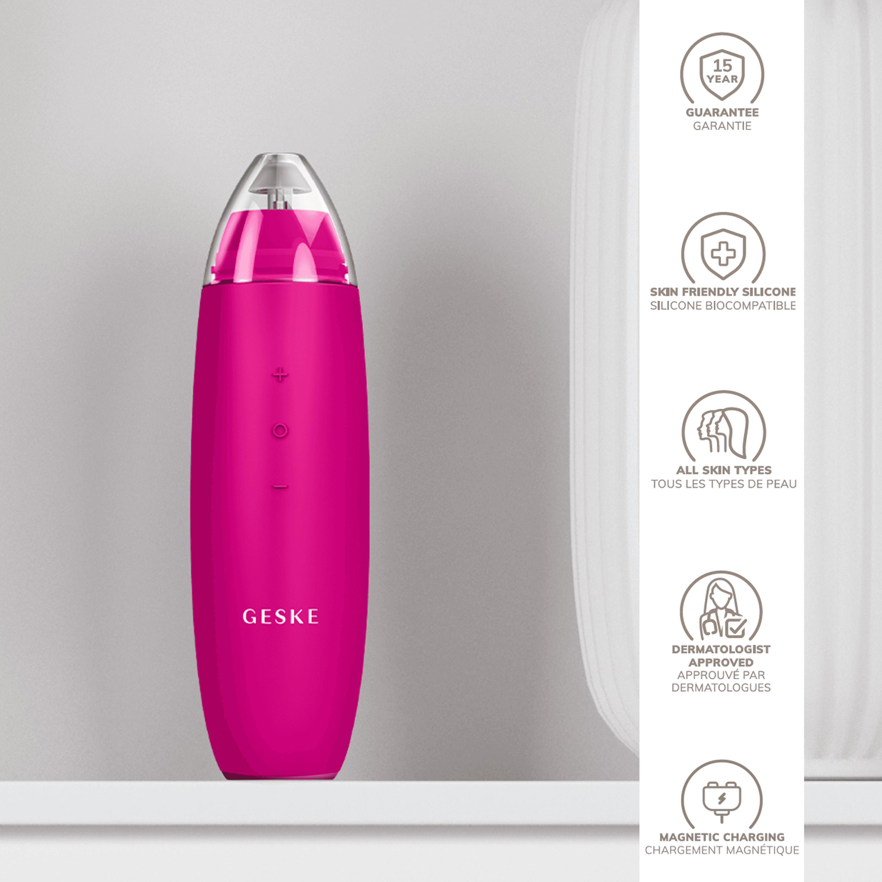 Geske Micro Derma Brasion Blackhead Remover- 7 In 1- Magenta