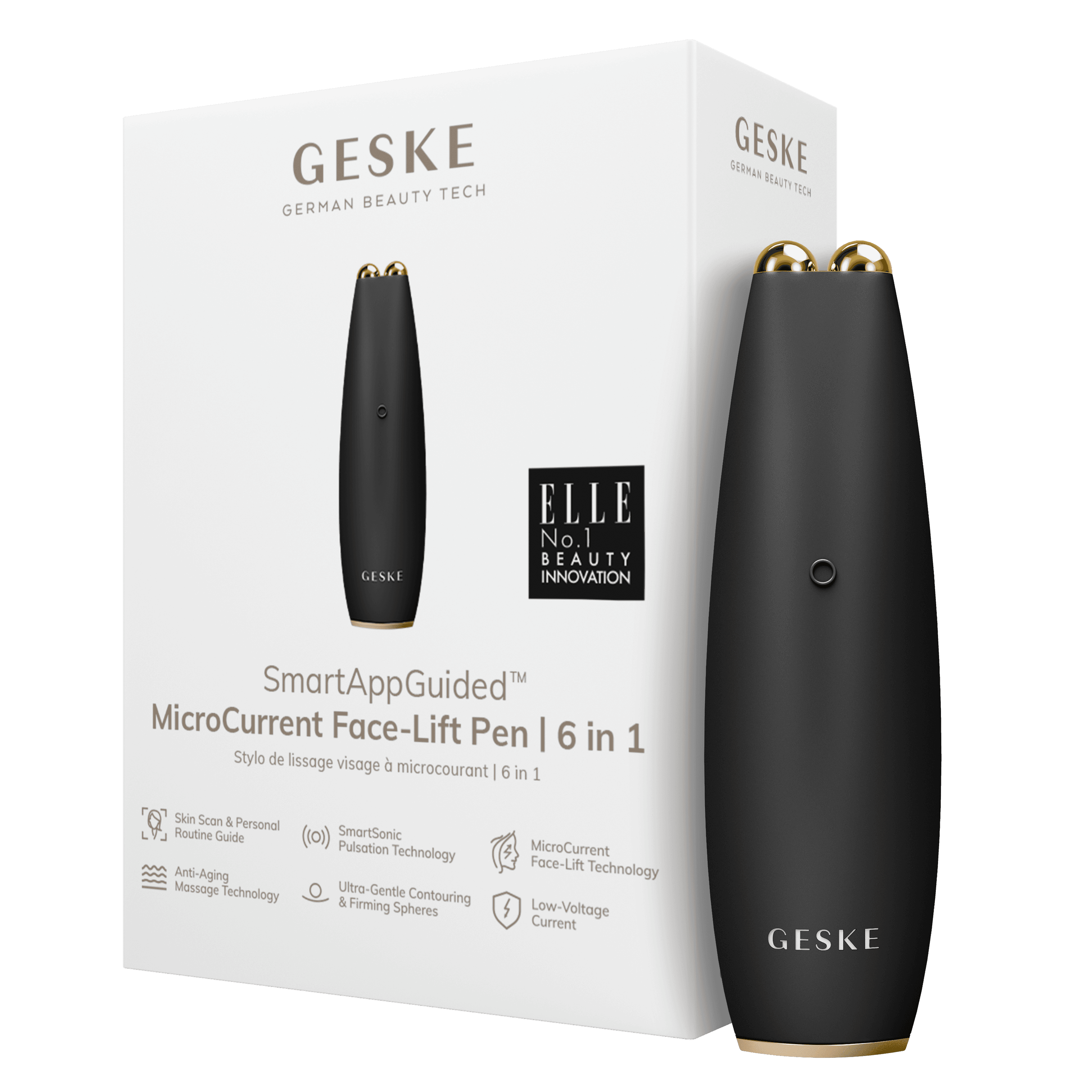 Geske Microcurrent Face Lift Pen 6 In 1 Gray