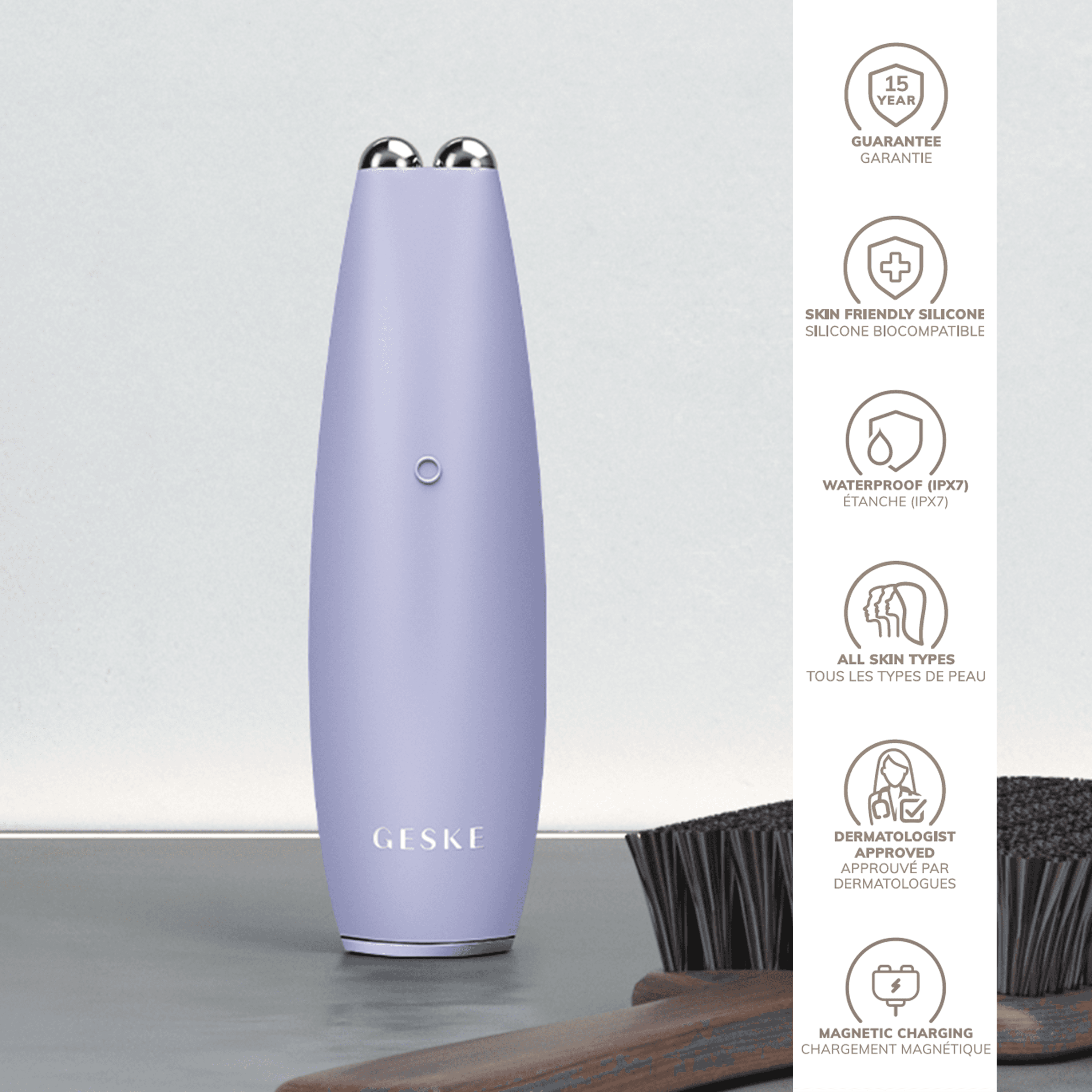Geske Microcurrent Face Lift Pen 6 In 1 Purple
