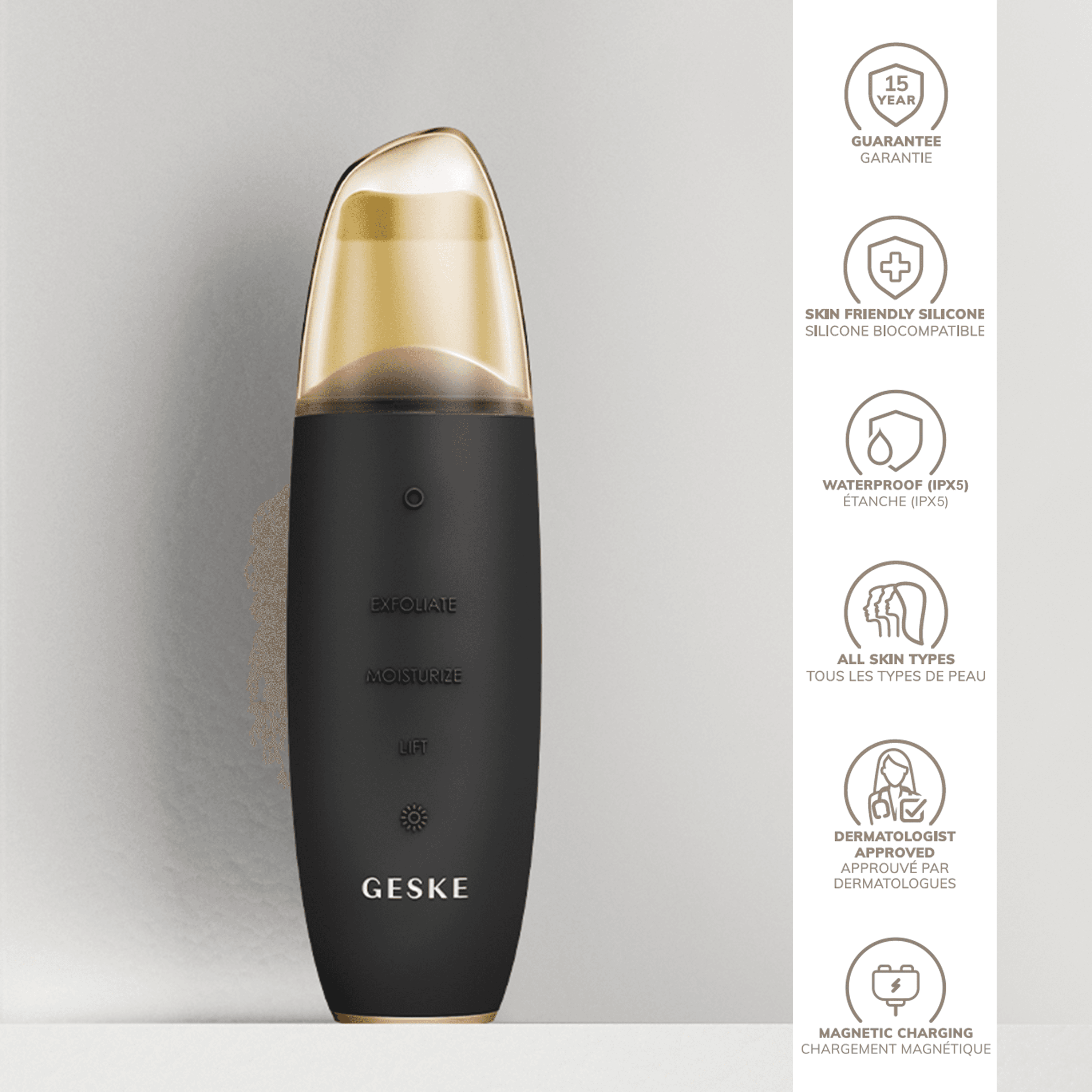 Geske Microcurrent Skin Scrub Black Head Remover 9In1 Gray