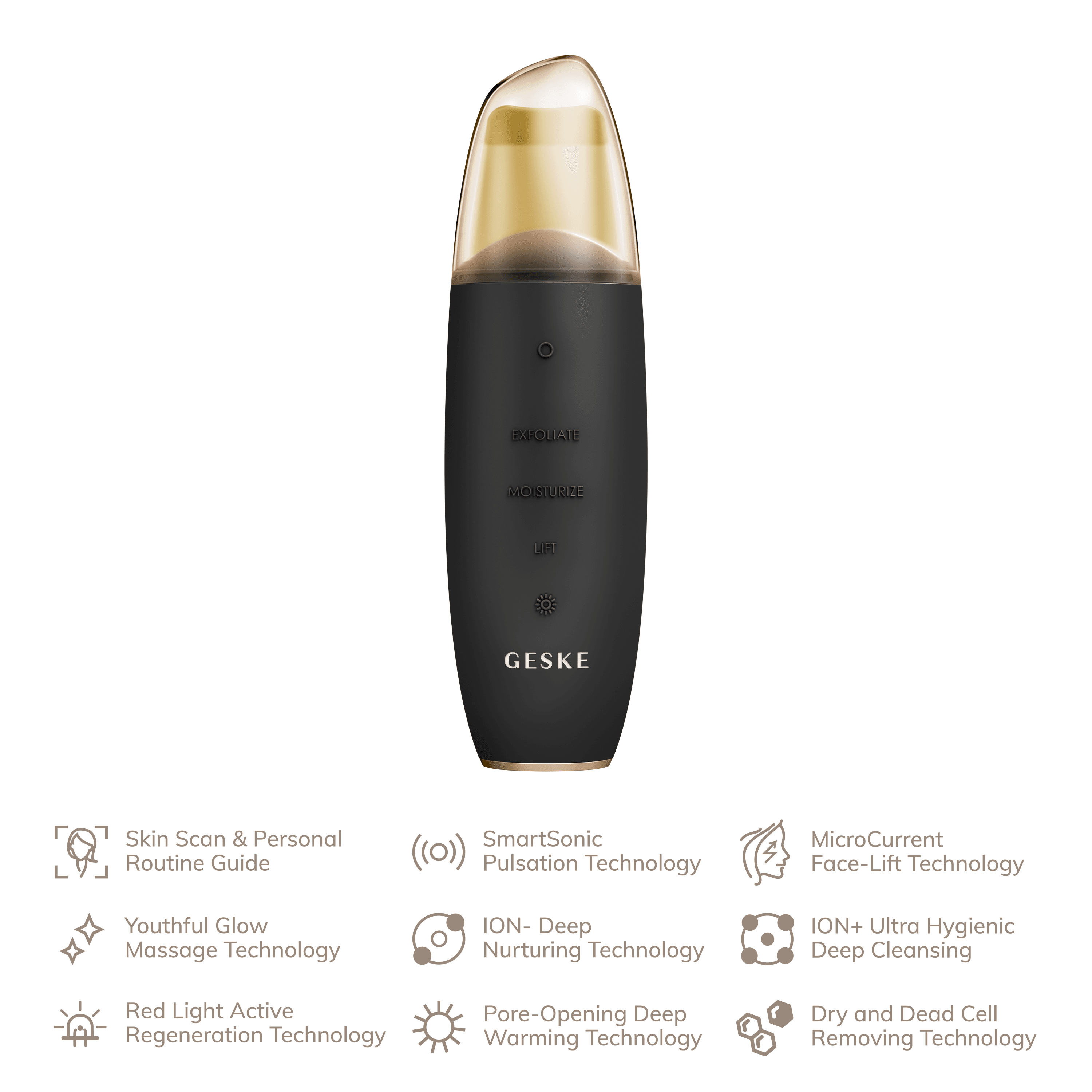 Geske Microcurrent Skin Scrub Black Head Remover 9In1 Gray