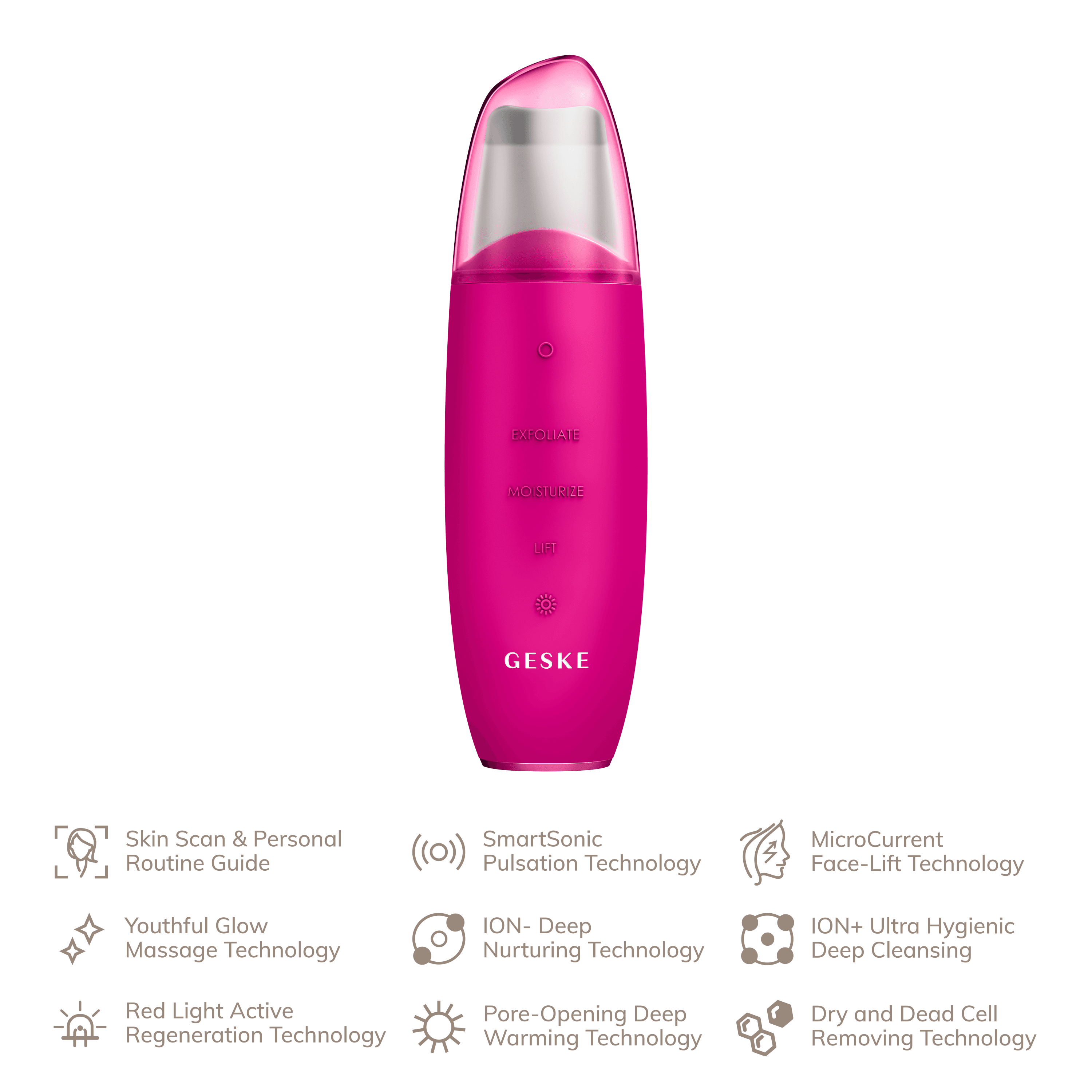 Geske Microcurrent Skin Scrub Blackhead Remover 9In1 Magnta